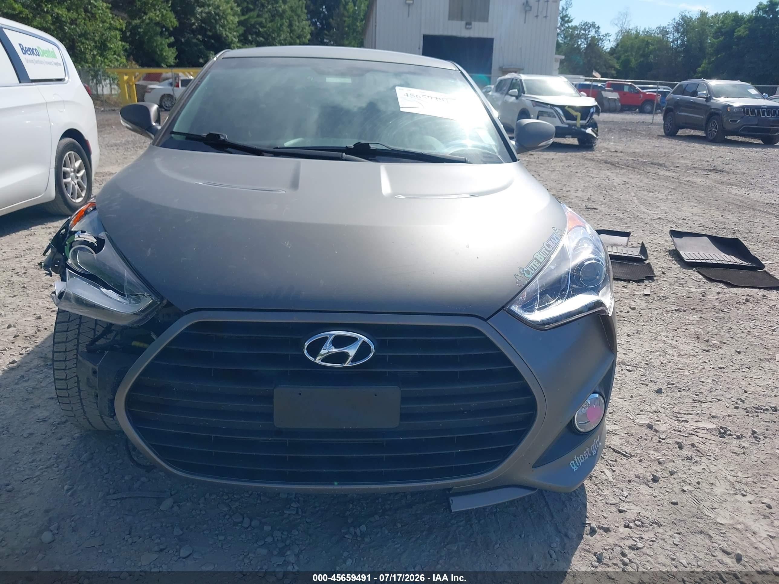 2013 Hyundai Veloster Turbo W/blue Gray vin: KMHTC6AE3DU172504