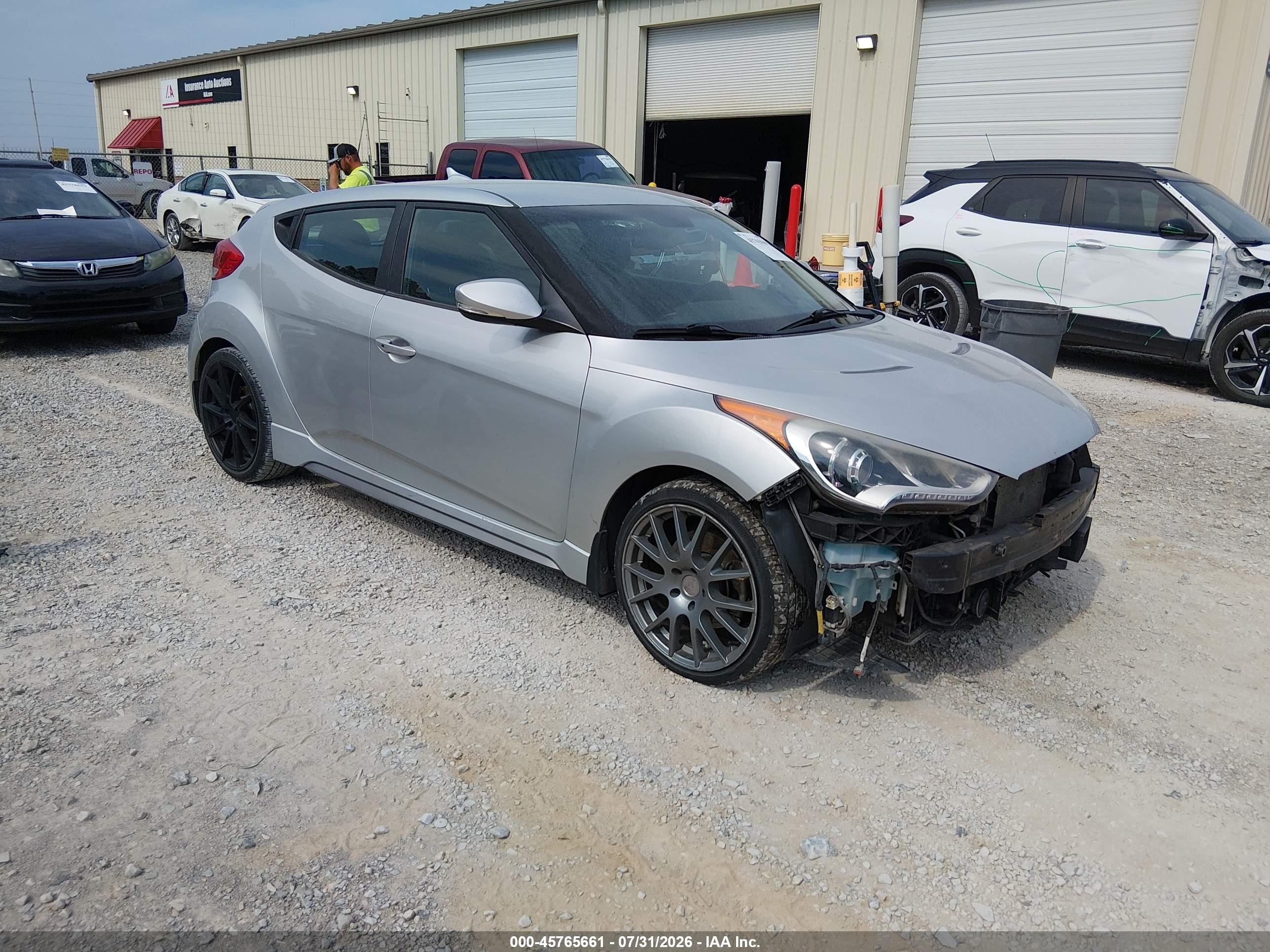 2013 Hyundai Veloster Turbo W/blue Серебряный vin: KMHTC6AE3DU180778