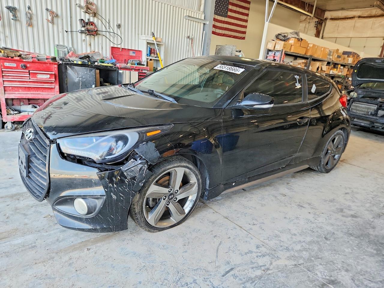 2014 Hyundai Veloster Turbo Black vin: KMHTC6AE3EU184007