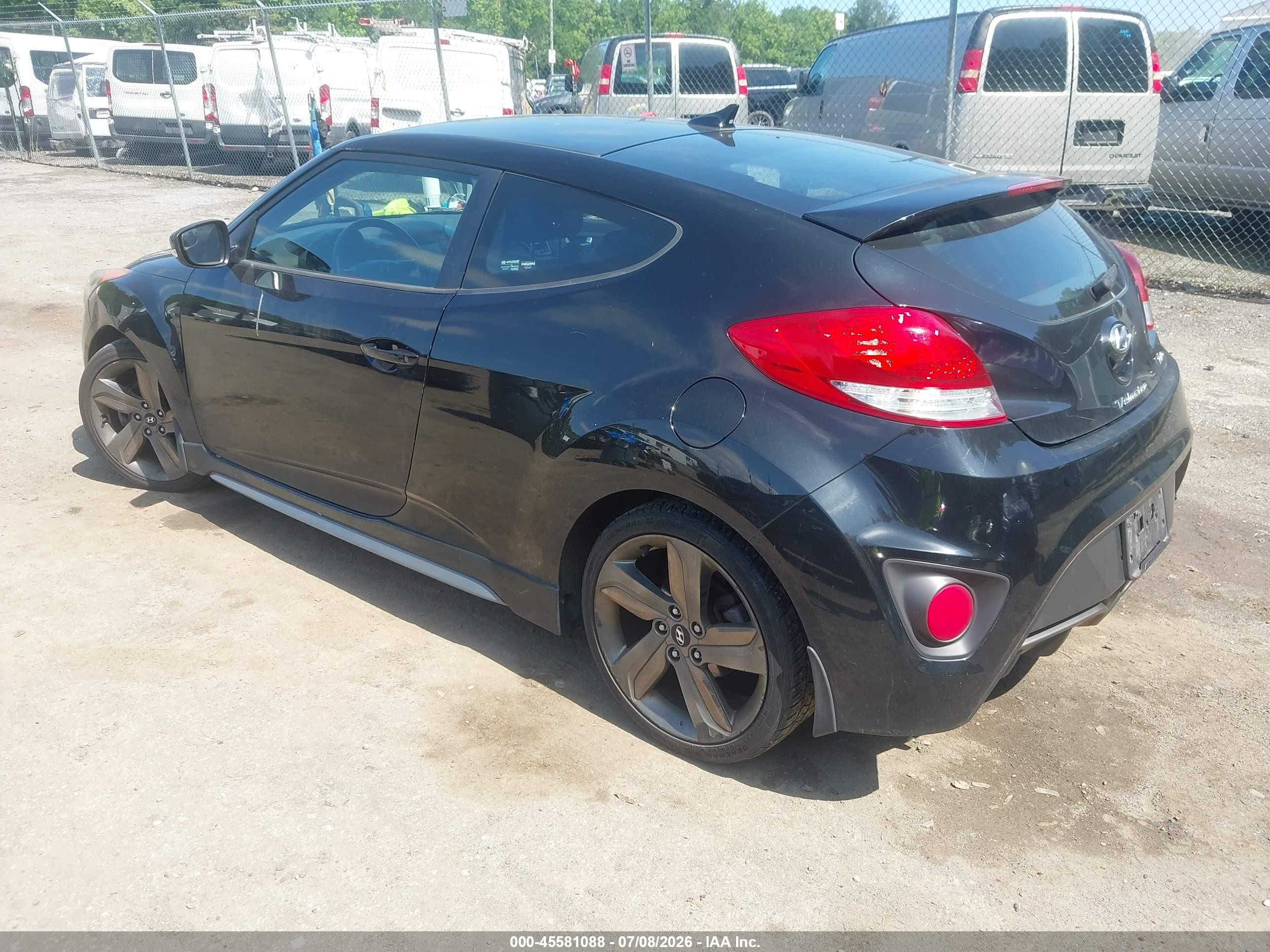 2014 Hyundai Veloster Turbo W/black Black vin: KMHTC6AE3EU199803