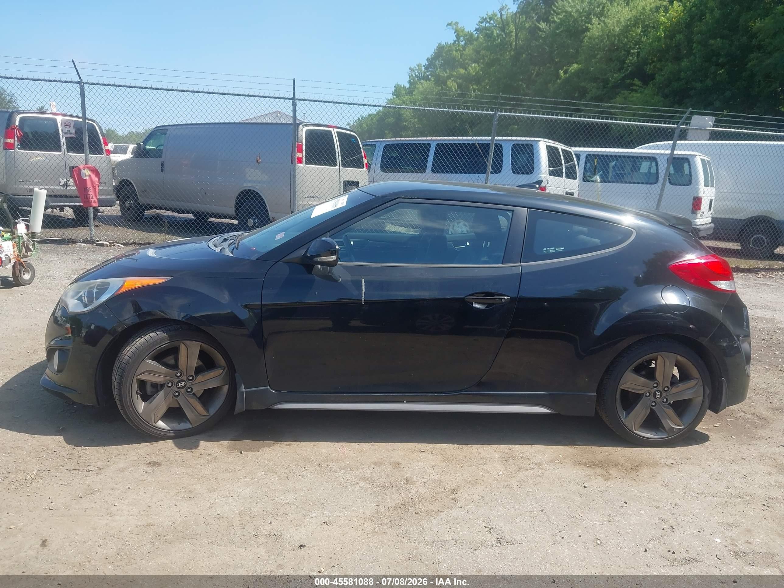 2014 Hyundai Veloster Turbo W/black Black vin: KMHTC6AE3EU199803