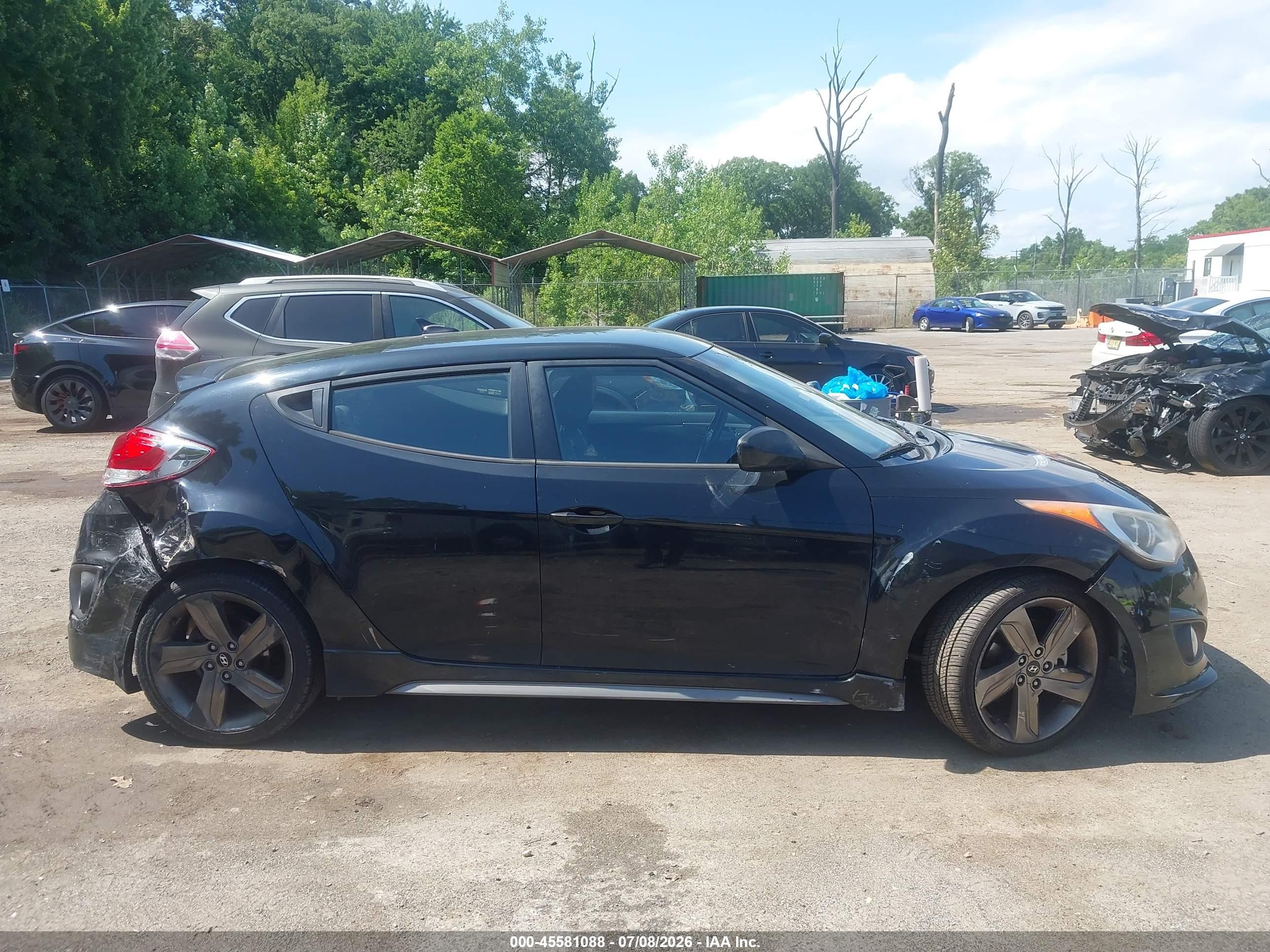 2014 Hyundai Veloster Turbo W/black Black vin: KMHTC6AE3EU199803