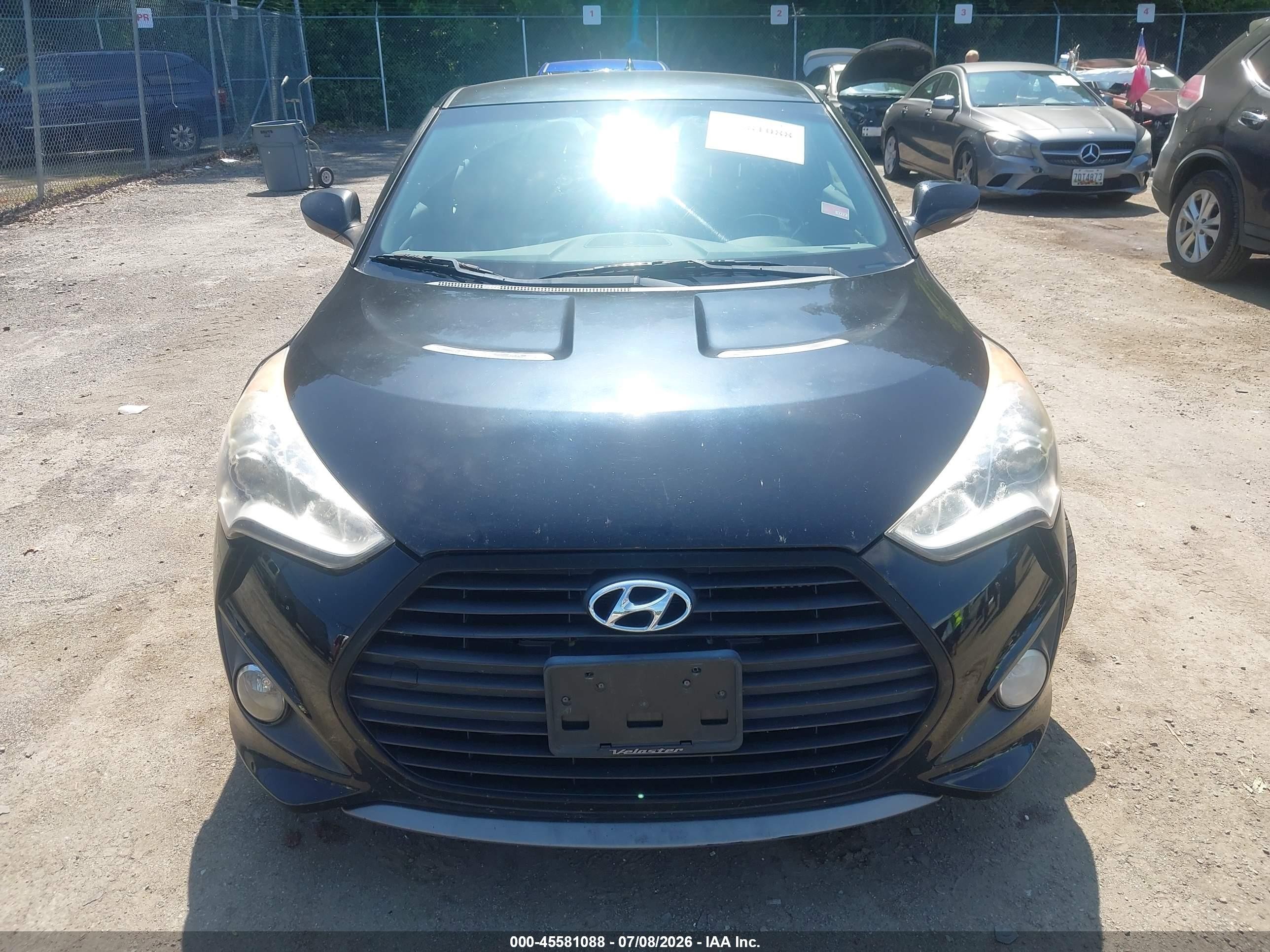 2014 Hyundai Veloster Turbo W/black Black vin: KMHTC6AE3EU199803