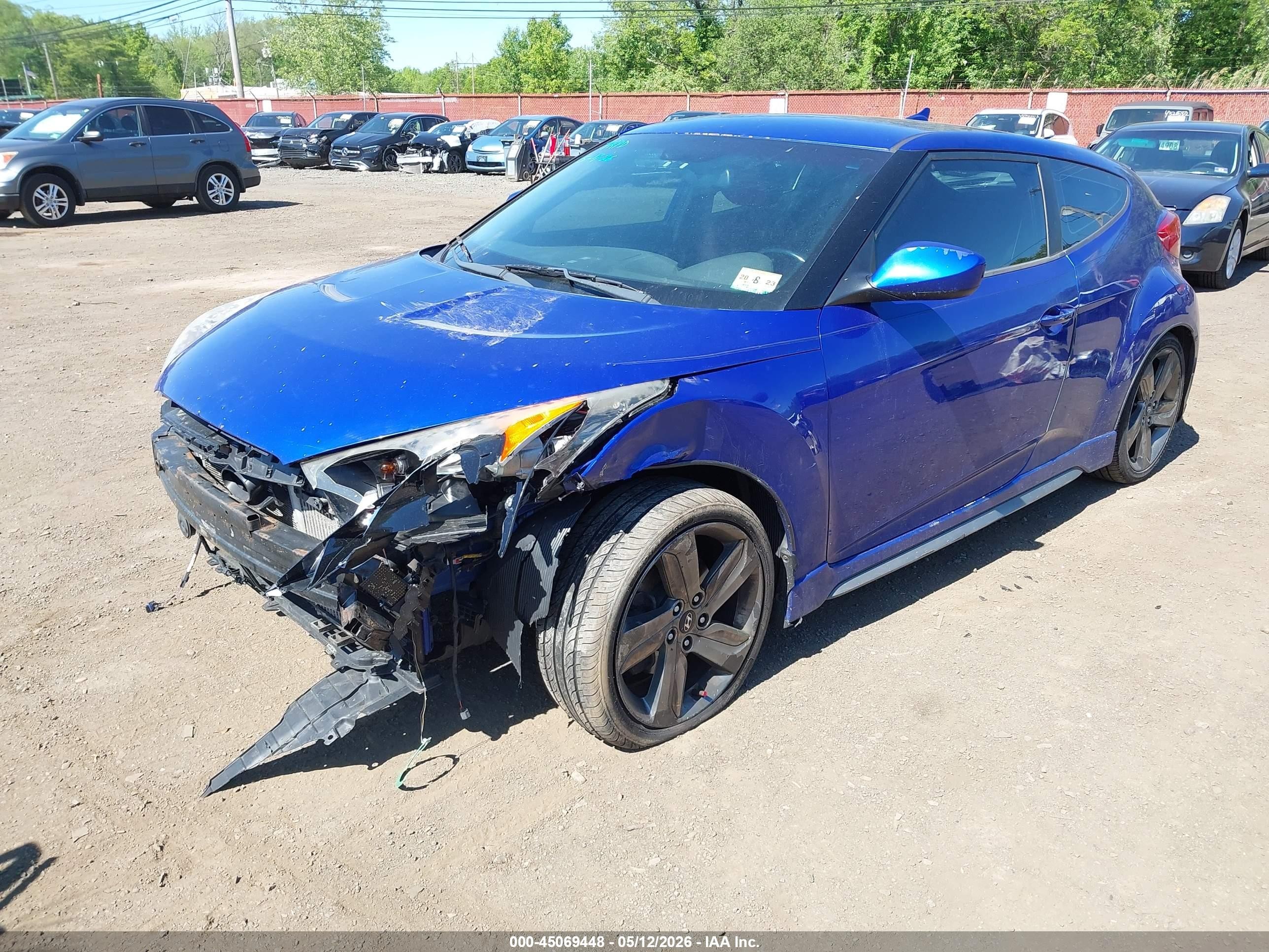 2014 Hyundai Veloster Turbo R-spec Dark Blue vin: KMHTC6AE3EU201050