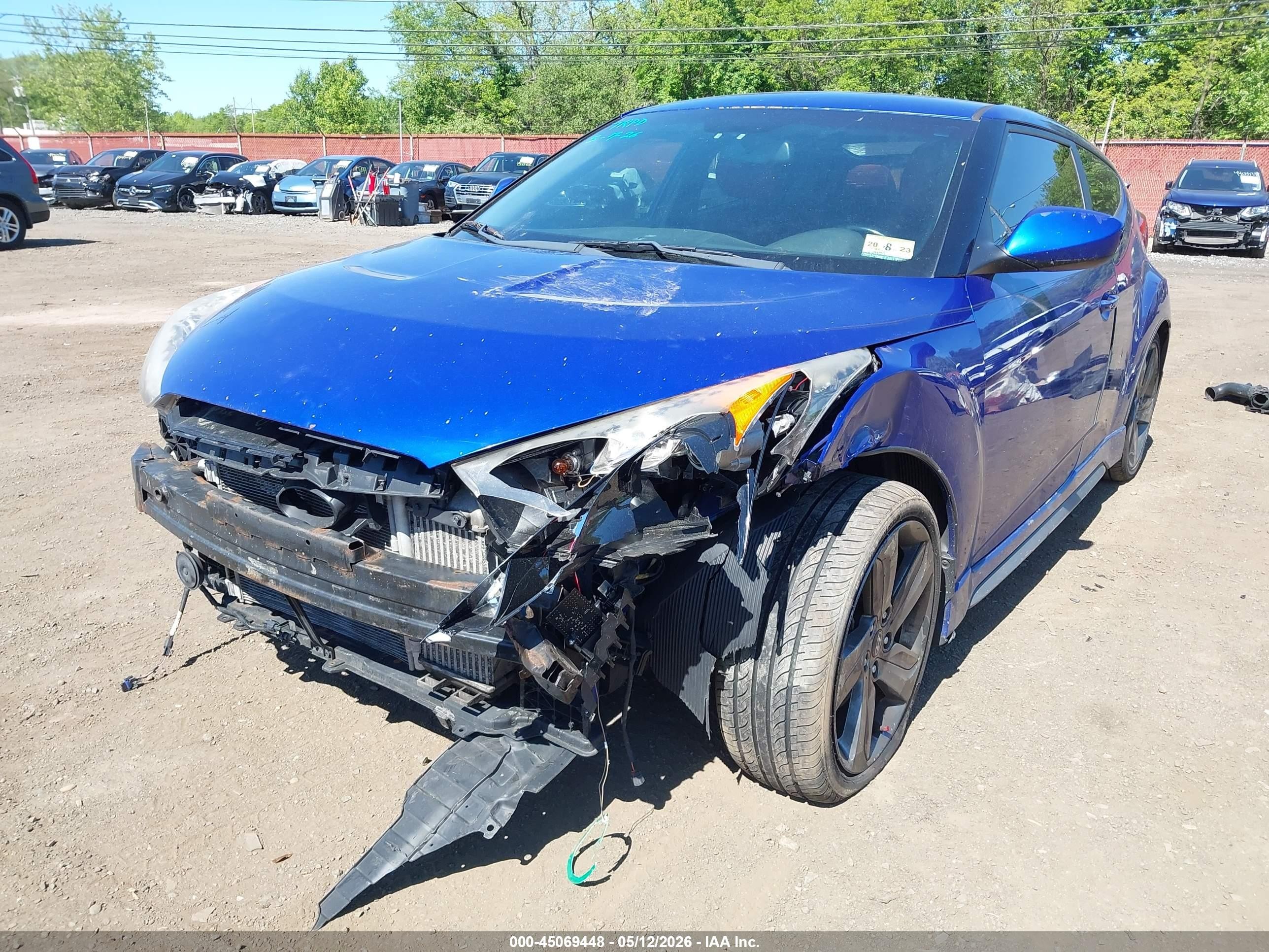 2014 Hyundai Veloster Turbo R-spec Dark Blue vin: KMHTC6AE3EU201050