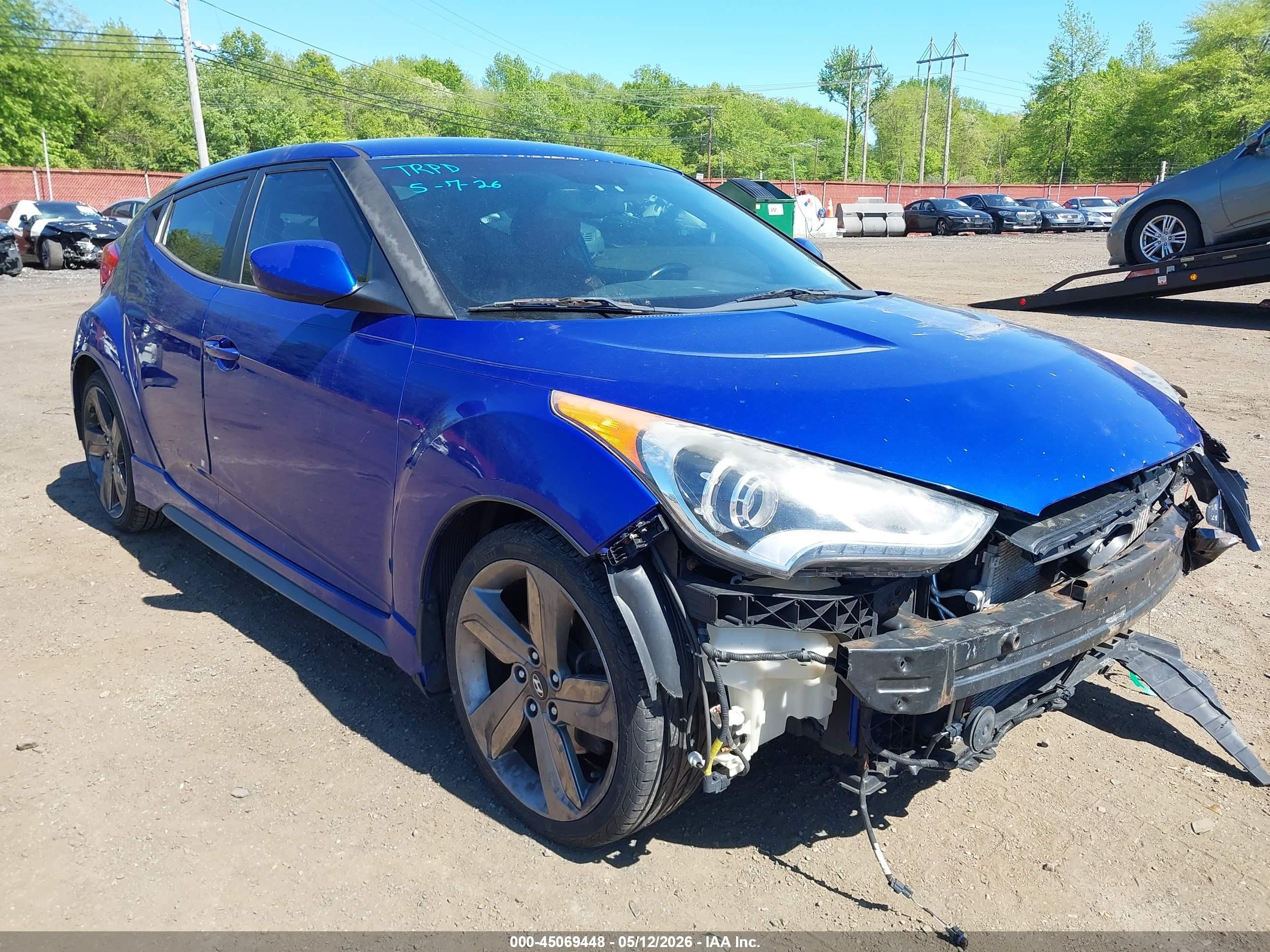 2014 Hyundai Veloster Turbo R-spec Dark Blue vin: KMHTC6AE3EU201050
