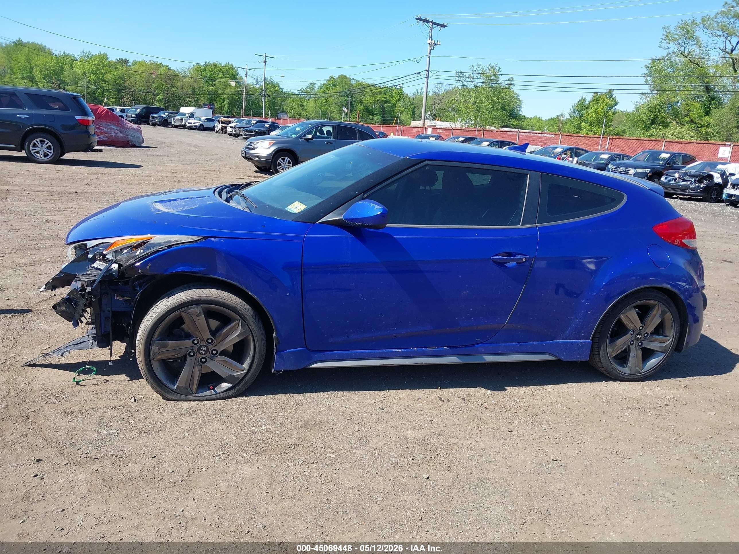 2014 Hyundai Veloster Turbo R-spec Dark Blue vin: KMHTC6AE3EU201050