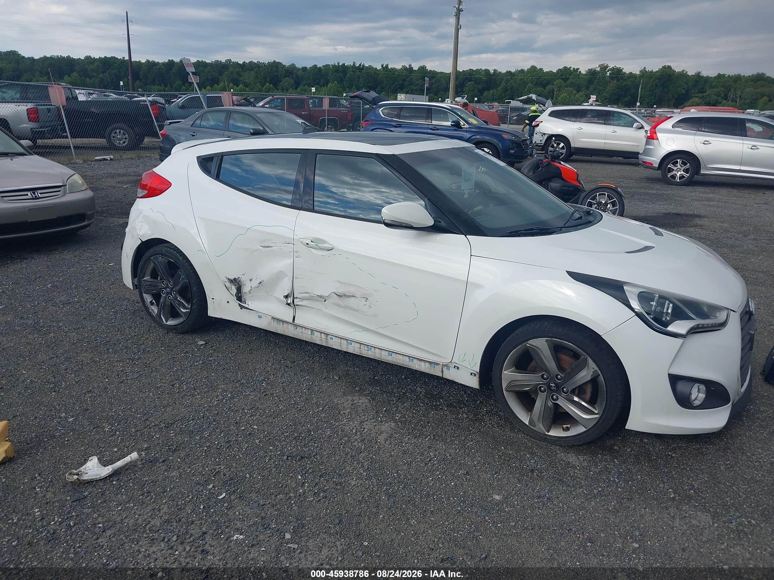 2015 Hyundai Veloster Turbo White vin: KMHTC6AE3FU217170