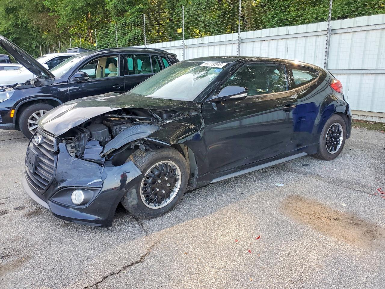 2015 Hyundai Veloster Turbo Black vin: KMHTC6AE3FU229805