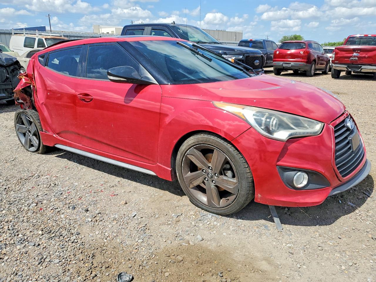 2015 Hyundai Veloster Turbo Red vin: KMHTC6AE3FU234079