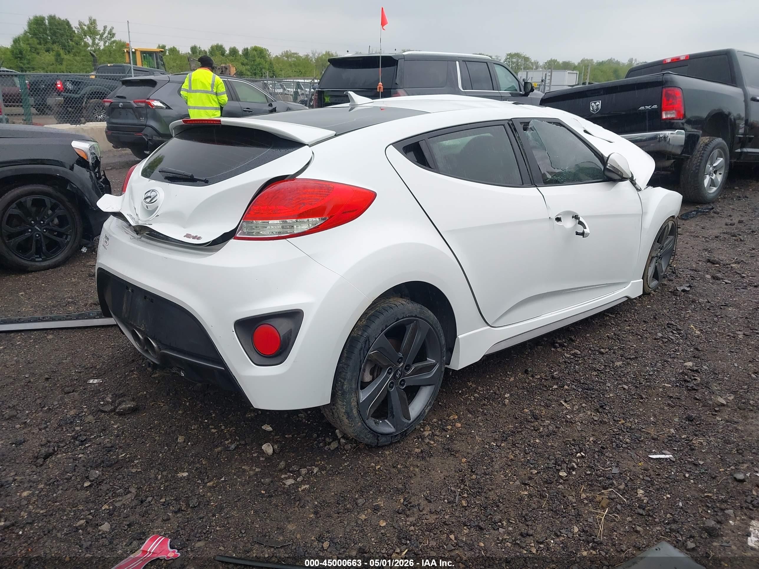 2015 Hyundai Veloster Turbo White vin: KMHTC6AE3FU235247