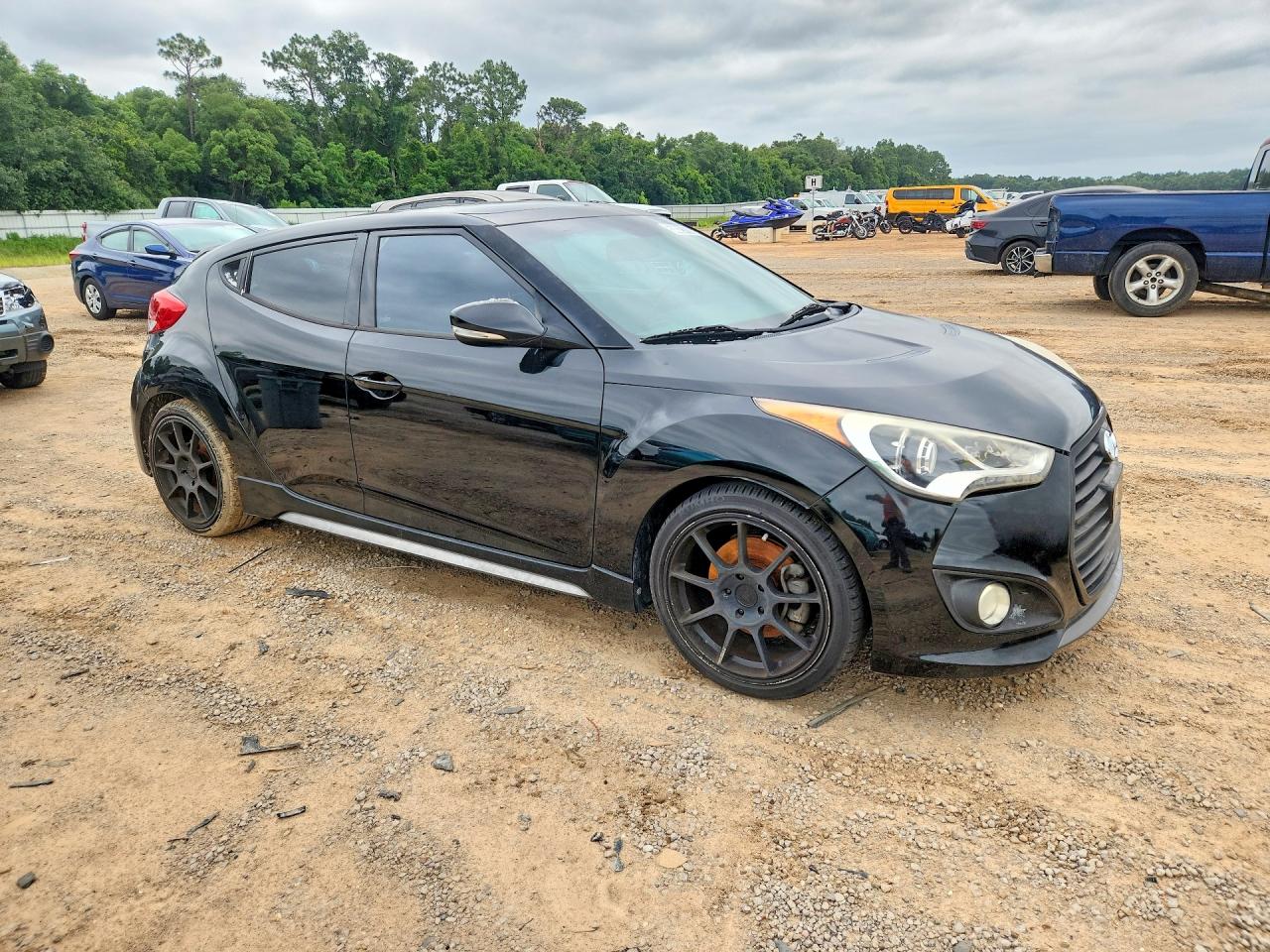 2015 Hyundai Veloster Turbo Black vin: KMHTC6AE3FU249259