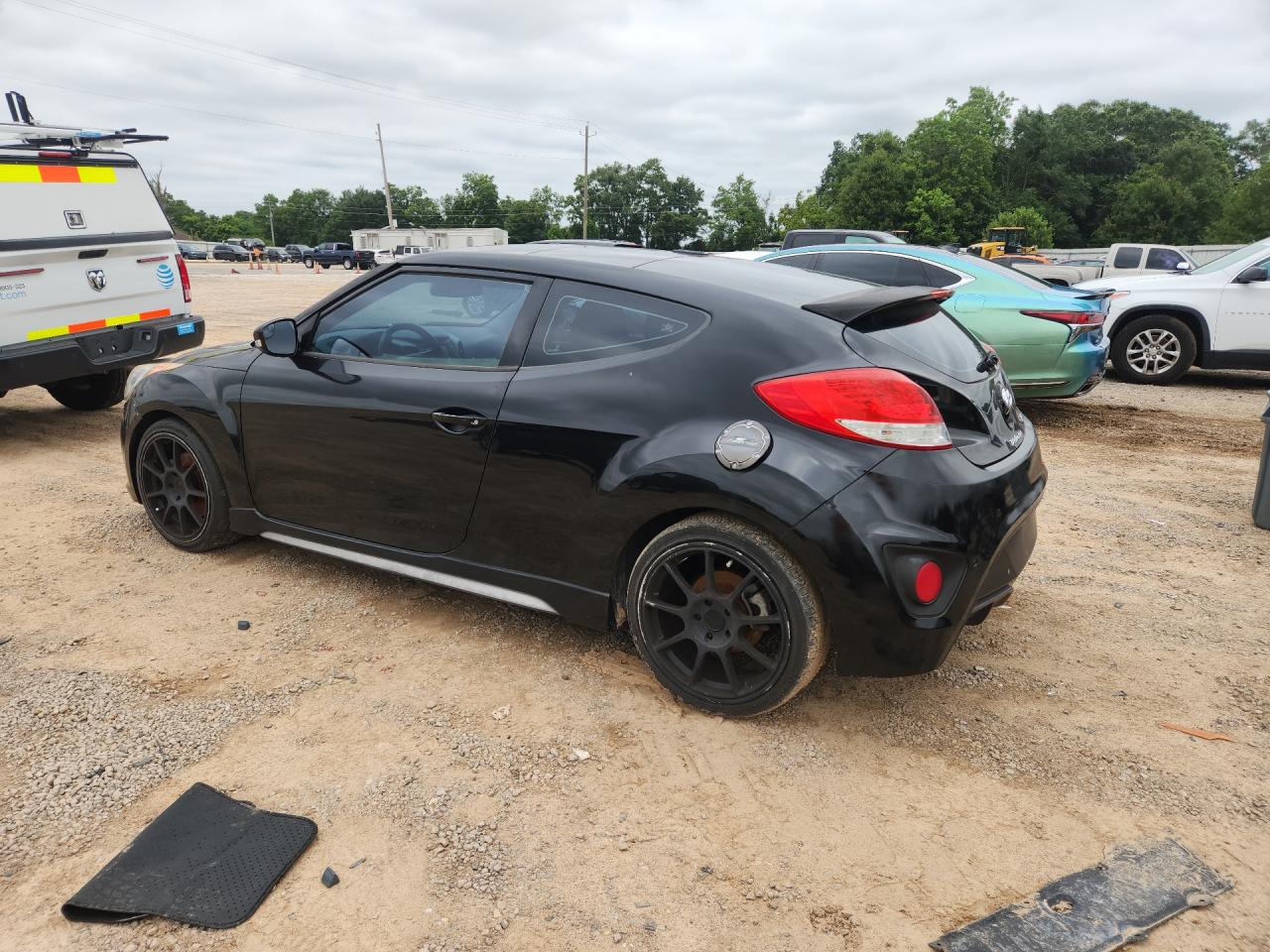 2015 Hyundai Veloster Turbo Black vin: KMHTC6AE3FU249259 Damage: Left Qtr Panel, Peeling, 1/8 To 1/2 Inch