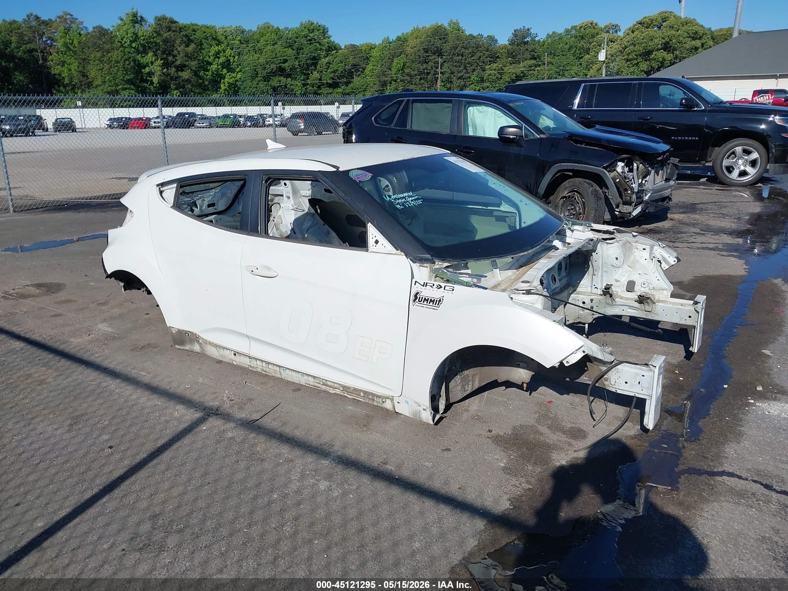 2013 Hyundai Veloster Turbo W/black White vin: KMHTC6AE4DU117933