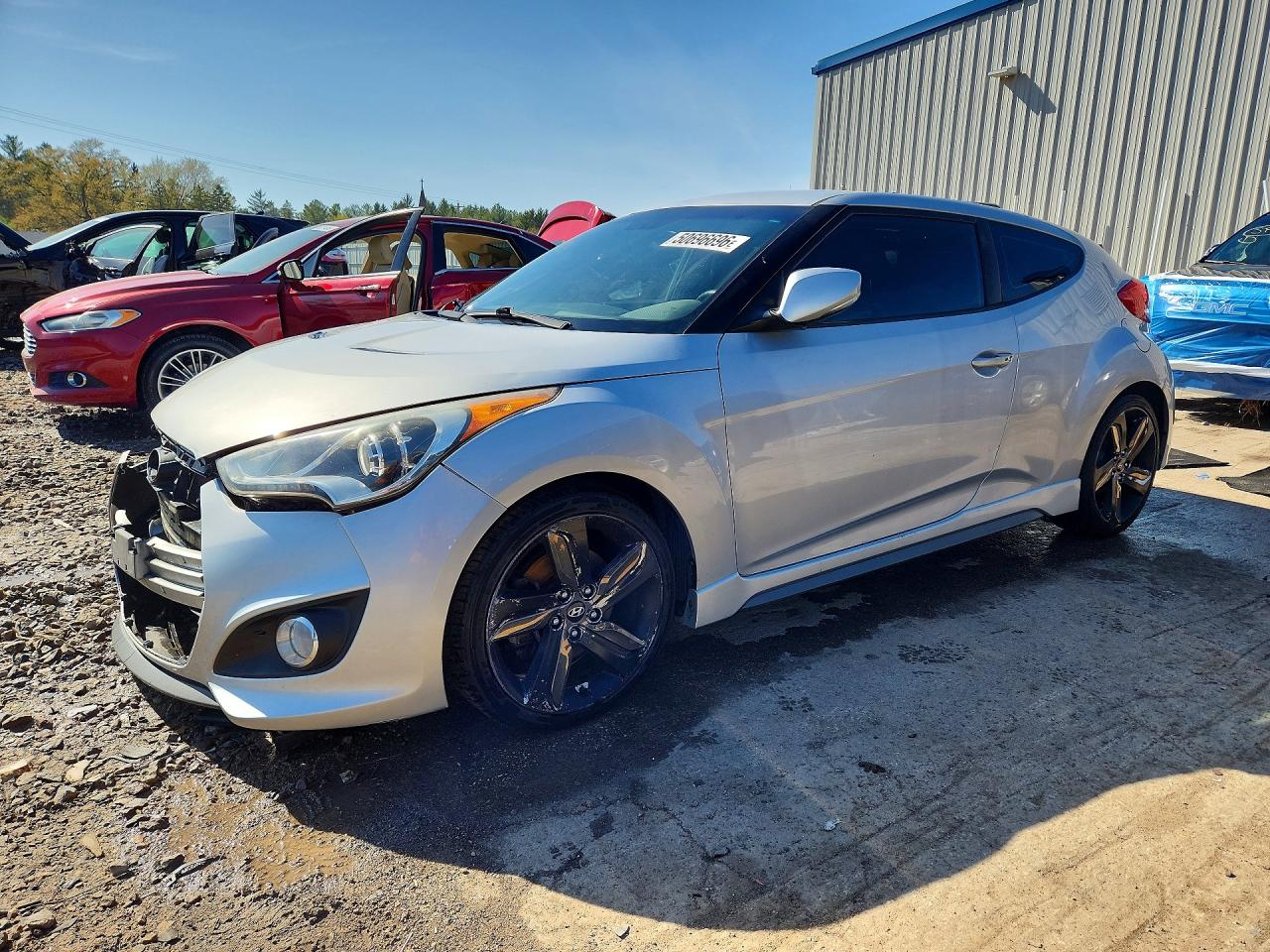 2013 Hyundai Veloster Turbo Silver vin: KMHTC6AE4DU144503