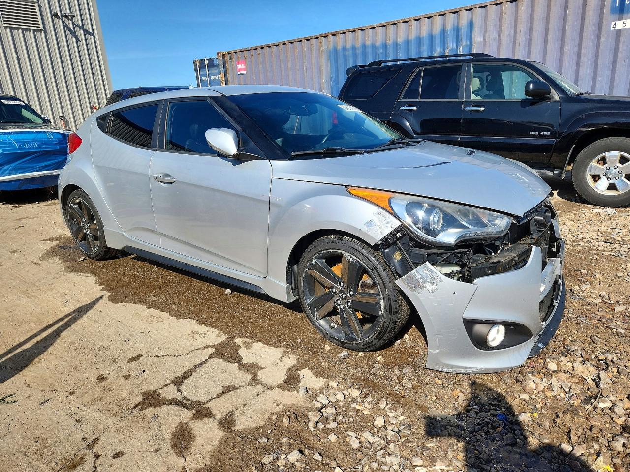 2013 Hyundai Veloster Turbo Silver vin: KMHTC6AE4DU144503