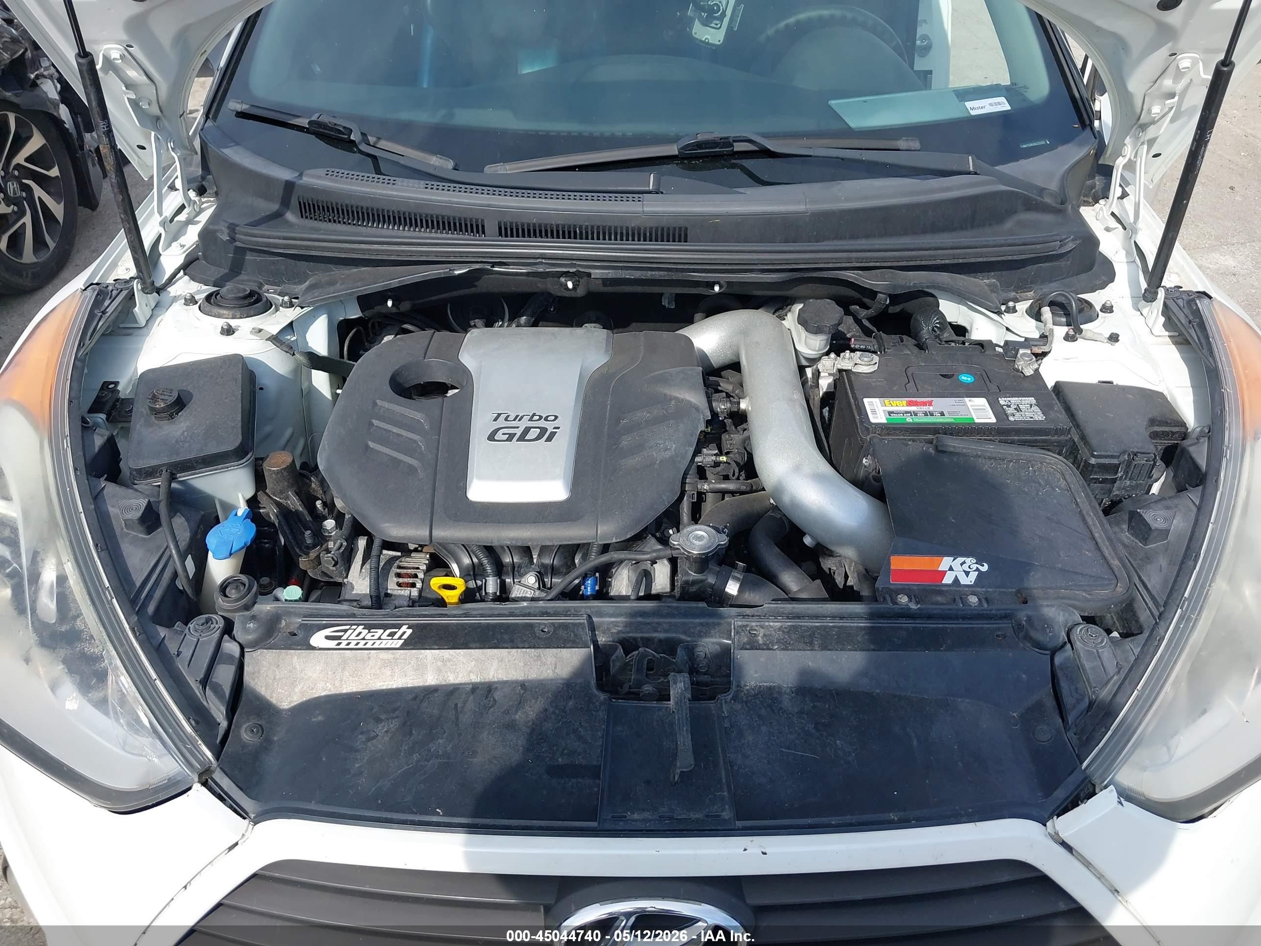 2013 Hyundai Veloster Turbo W/blue White vin: KMHTC6AE4DU152326