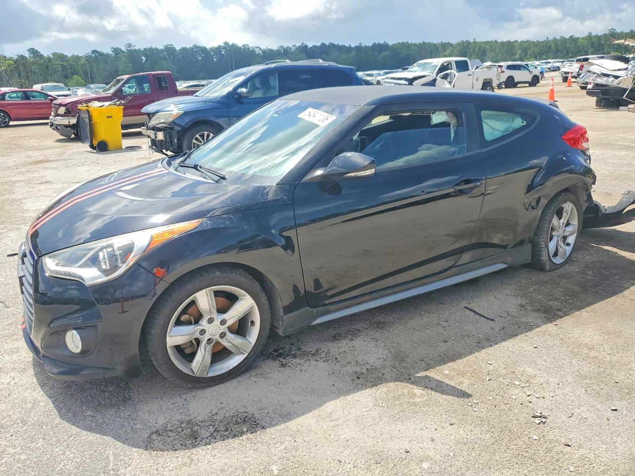 2013 Hyundai Veloster 3dr Black vin: KMHTC6AE4DU153833