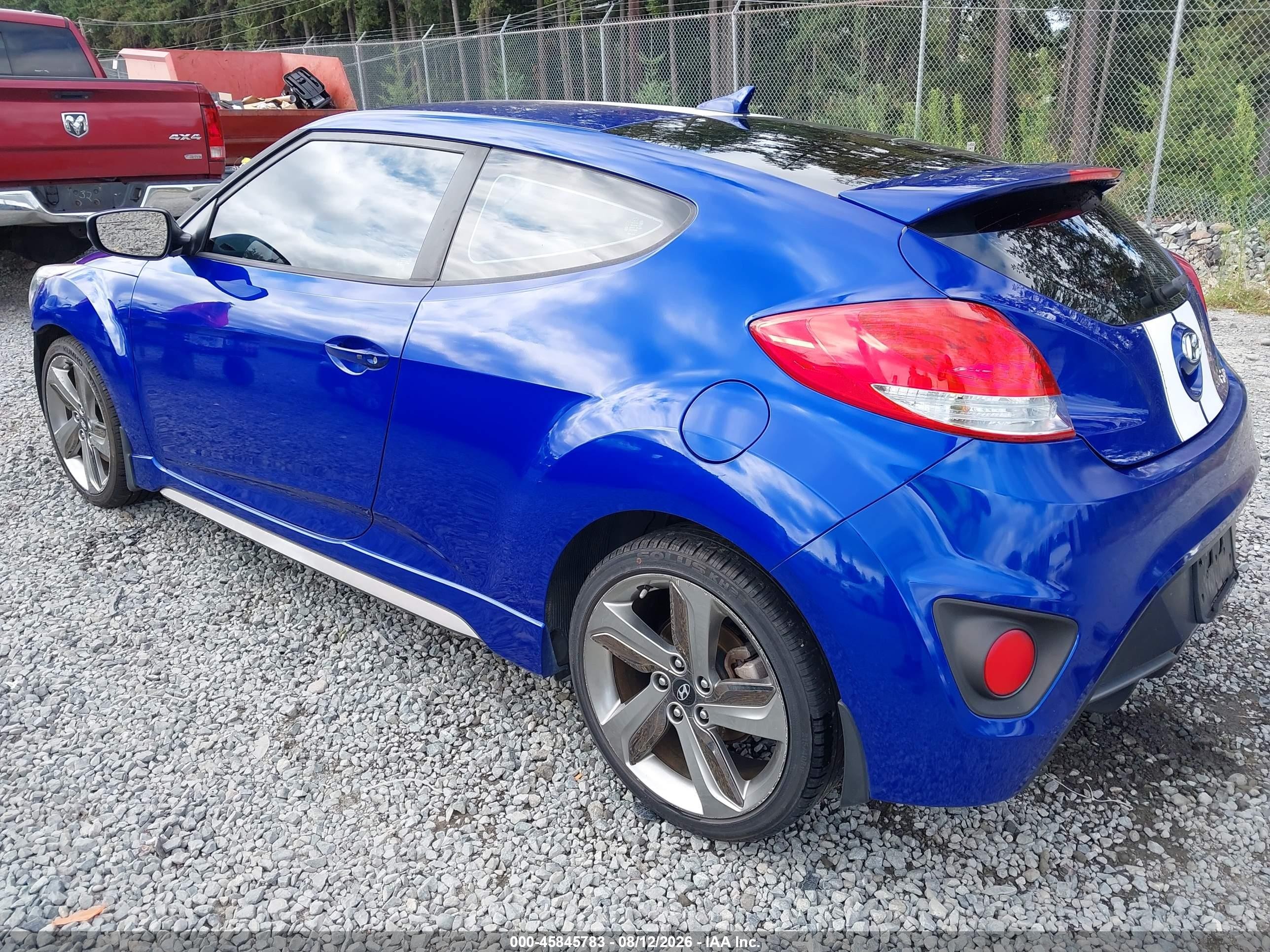 2013 Hyundai Veloster Turbo W/black Blue vin: KMHTC6AE4DU162855