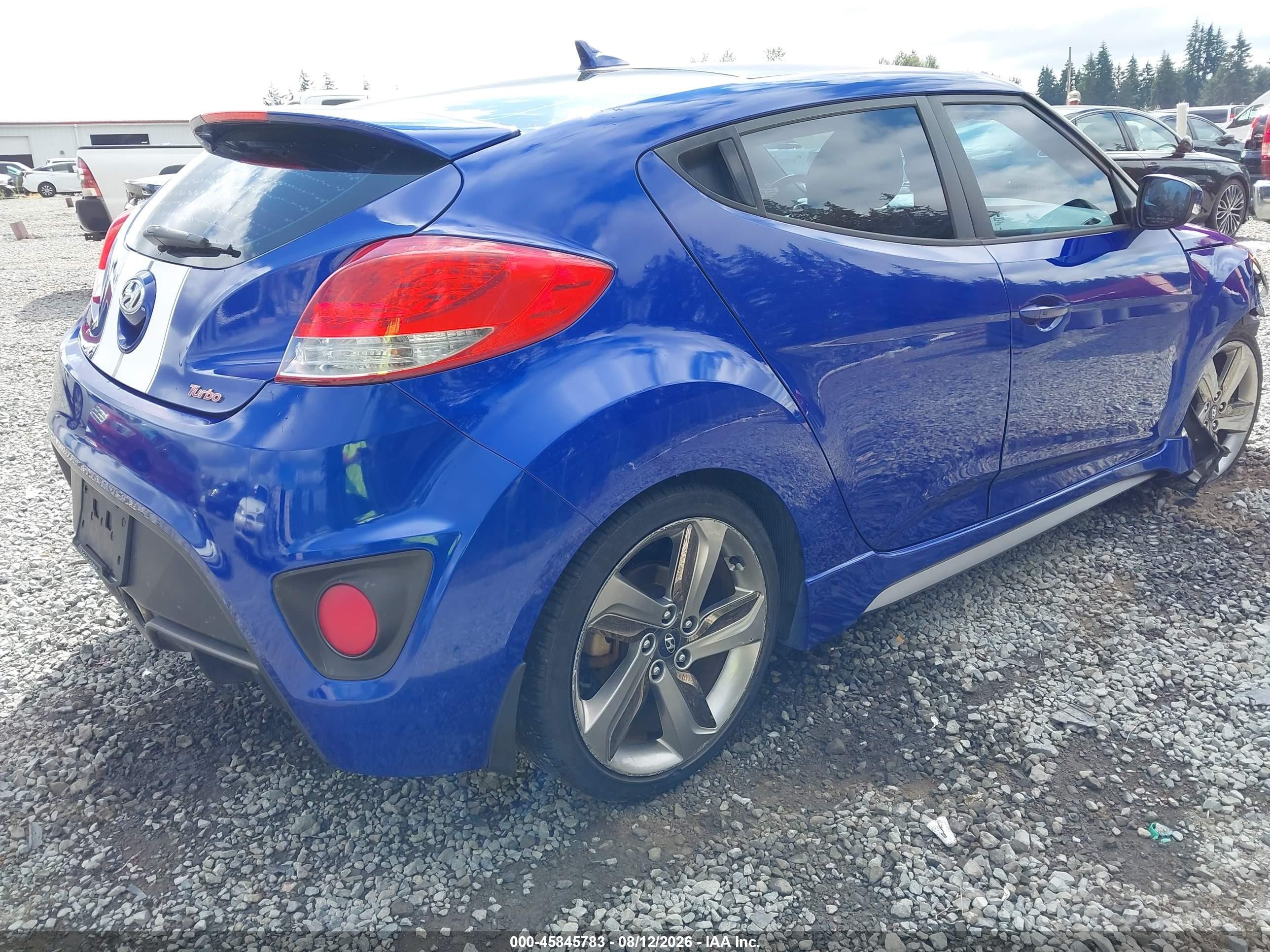 2013 Hyundai Veloster Turbo W/black Blue vin: KMHTC6AE4DU162855