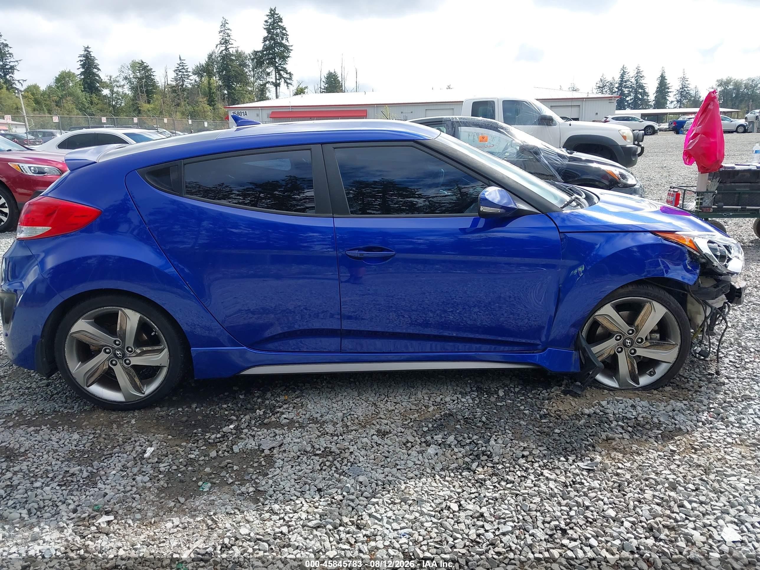 2013 Hyundai Veloster Turbo W/black Blue vin: KMHTC6AE4DU162855