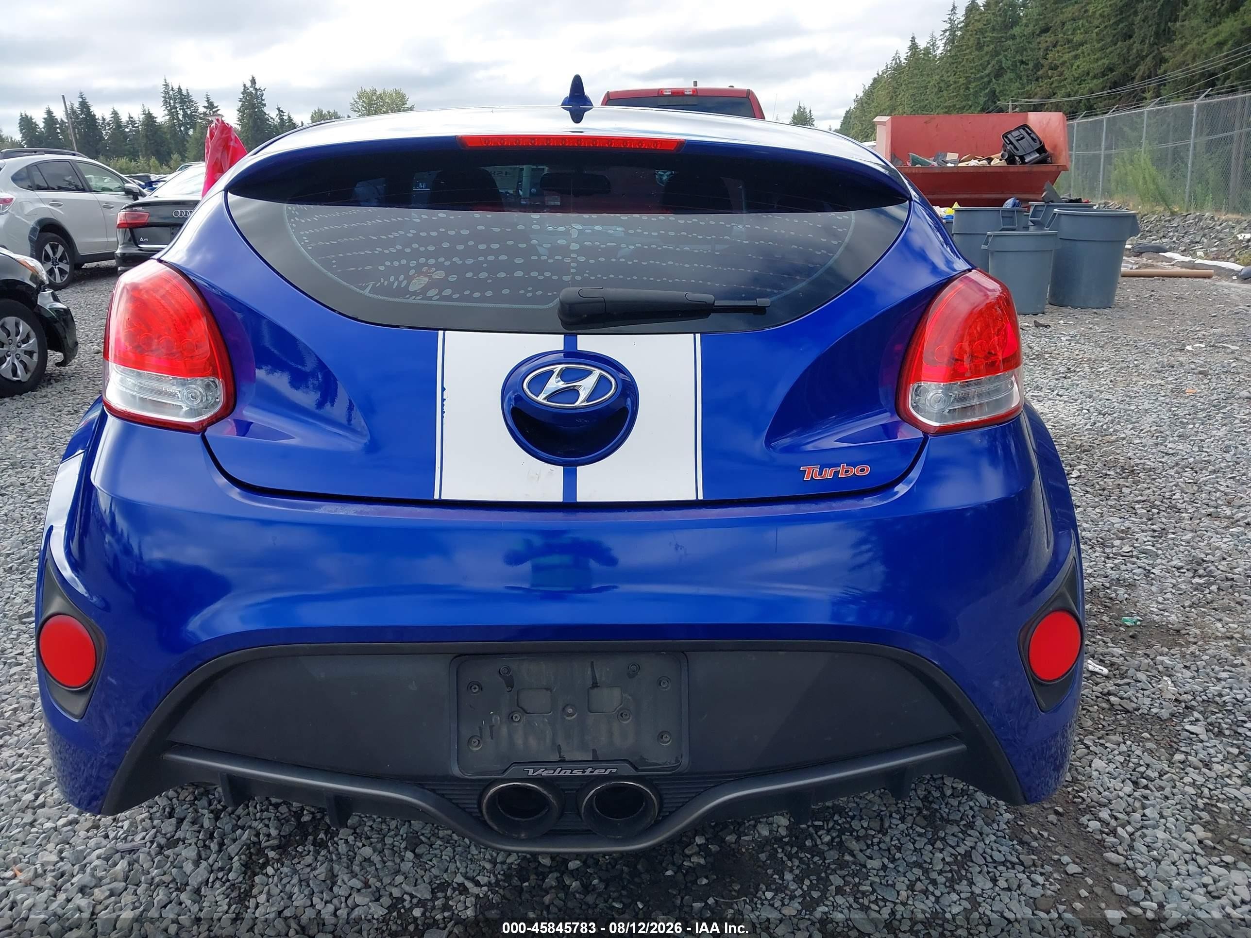 2013 Hyundai Veloster Turbo W/black Blue vin: KMHTC6AE4DU162855
