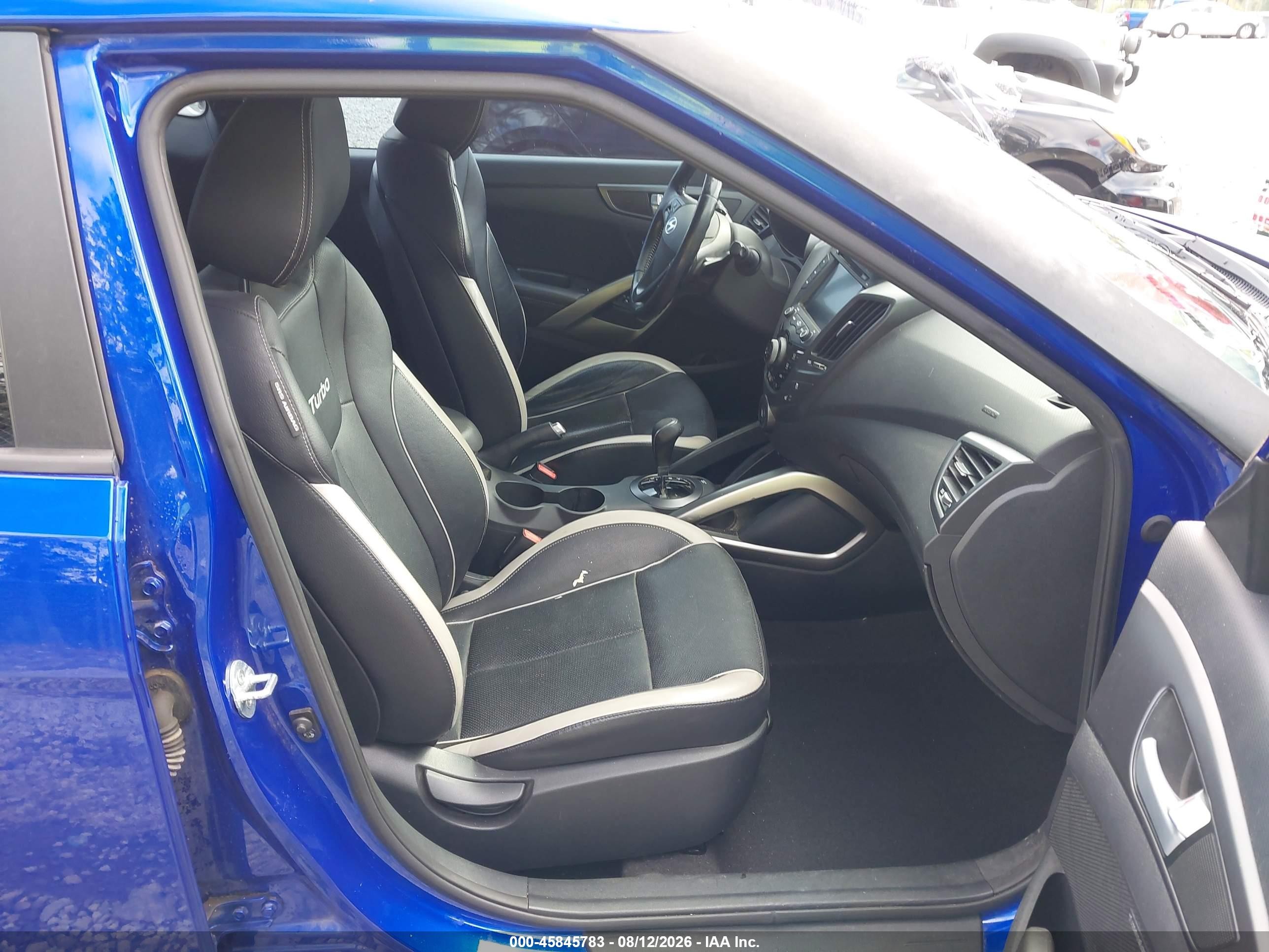 2013 Hyundai Veloster Turbo W/black Blue vin: KMHTC6AE4DU162855