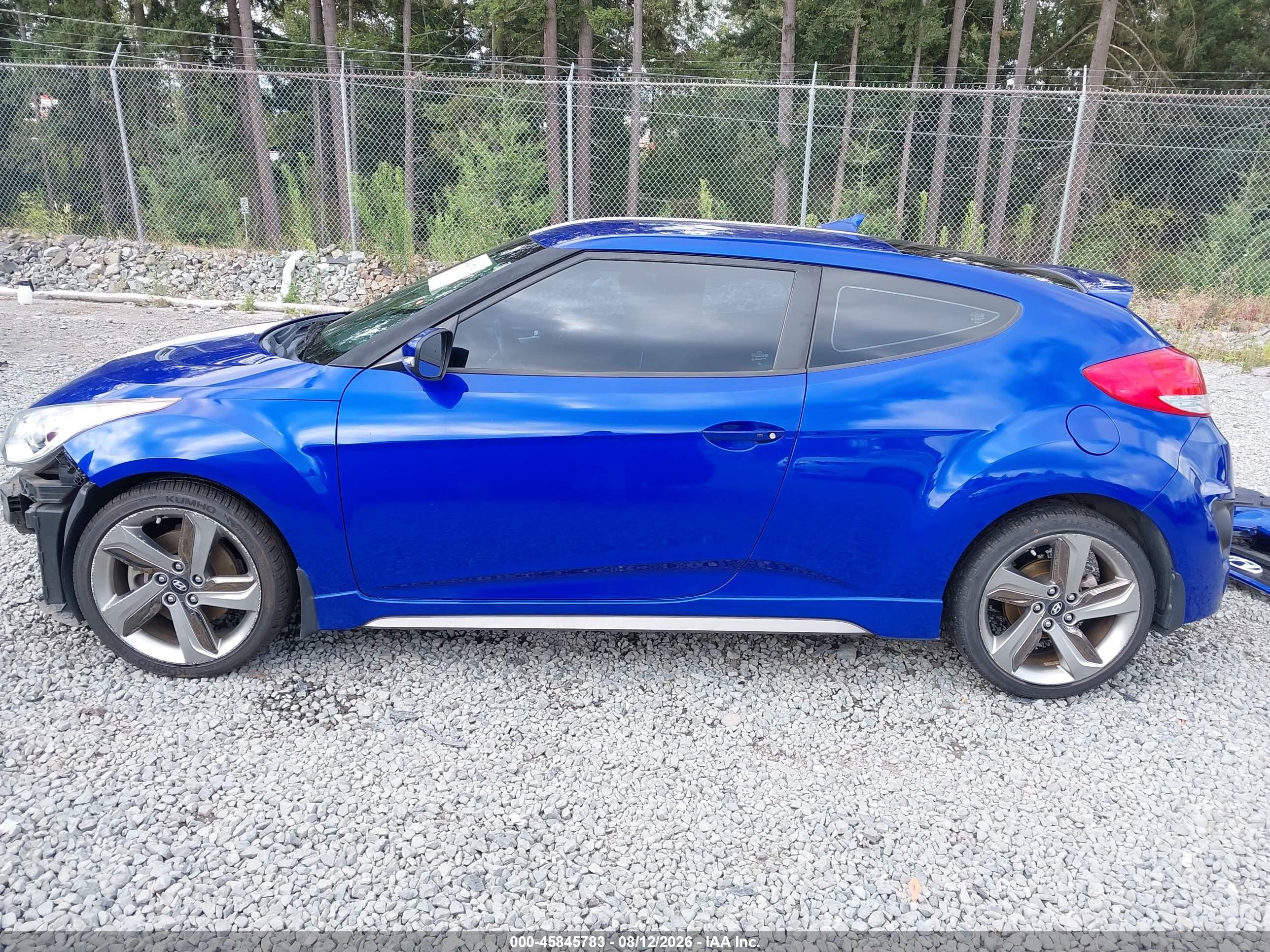 2013 Hyundai Veloster Turbo W/black Blue vin: KMHTC6AE4DU162855