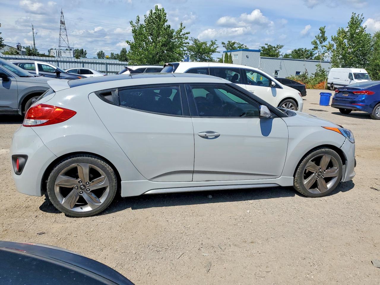 2013 Hyundai Veloster Turbo Gray vin: KMHTC6AE4DU174472
