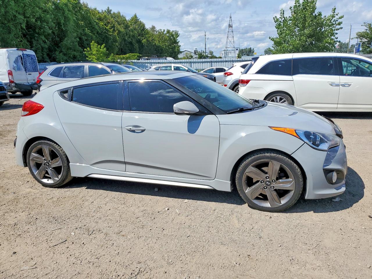 2013 Hyundai Veloster Turbo Gray vin: KMHTC6AE4DU174472