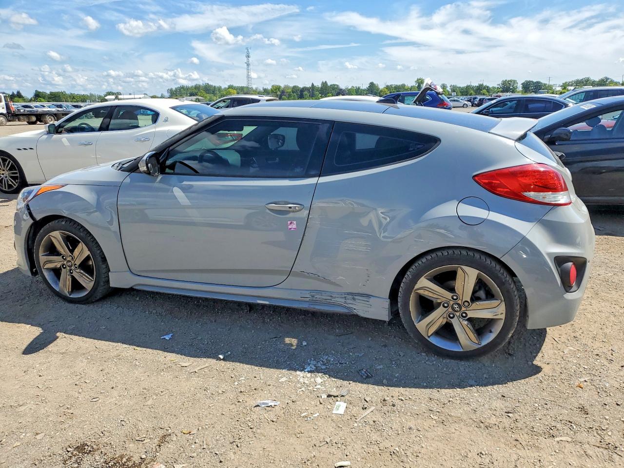 2013 Hyundai Veloster Turbo Gray vin: KMHTC6AE4DU174472