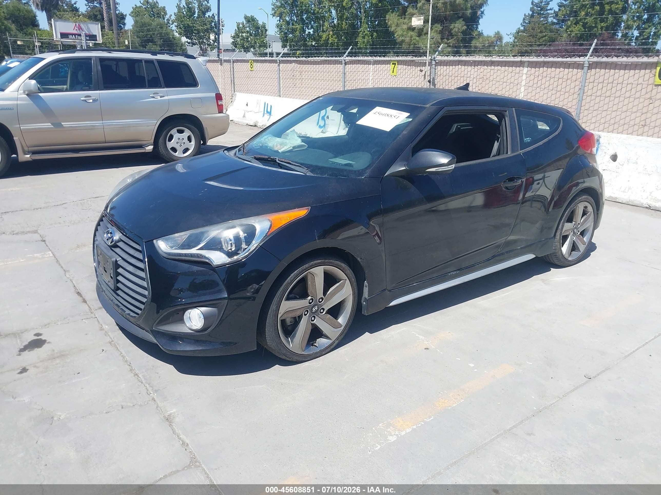 2015 Hyundai Veloster Turbo Black vin: KMHTC6AE4FU221695