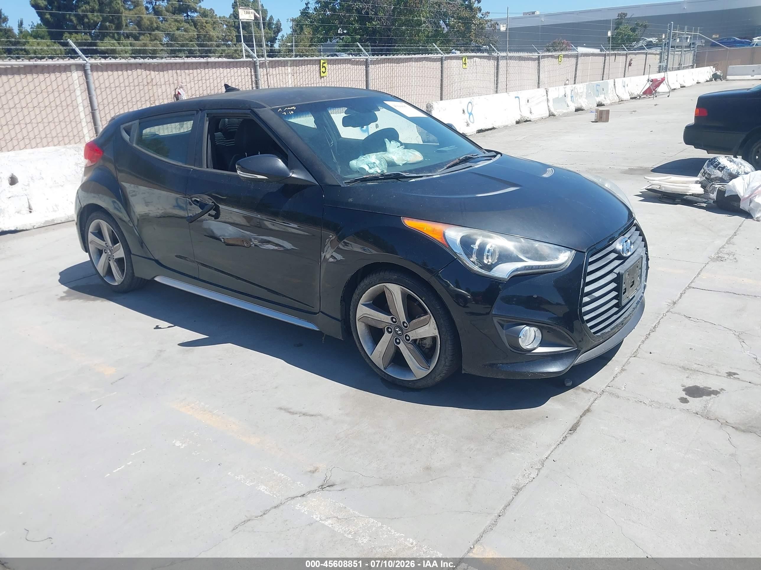 2015 Hyundai Veloster Turbo Black vin: KMHTC6AE4FU221695