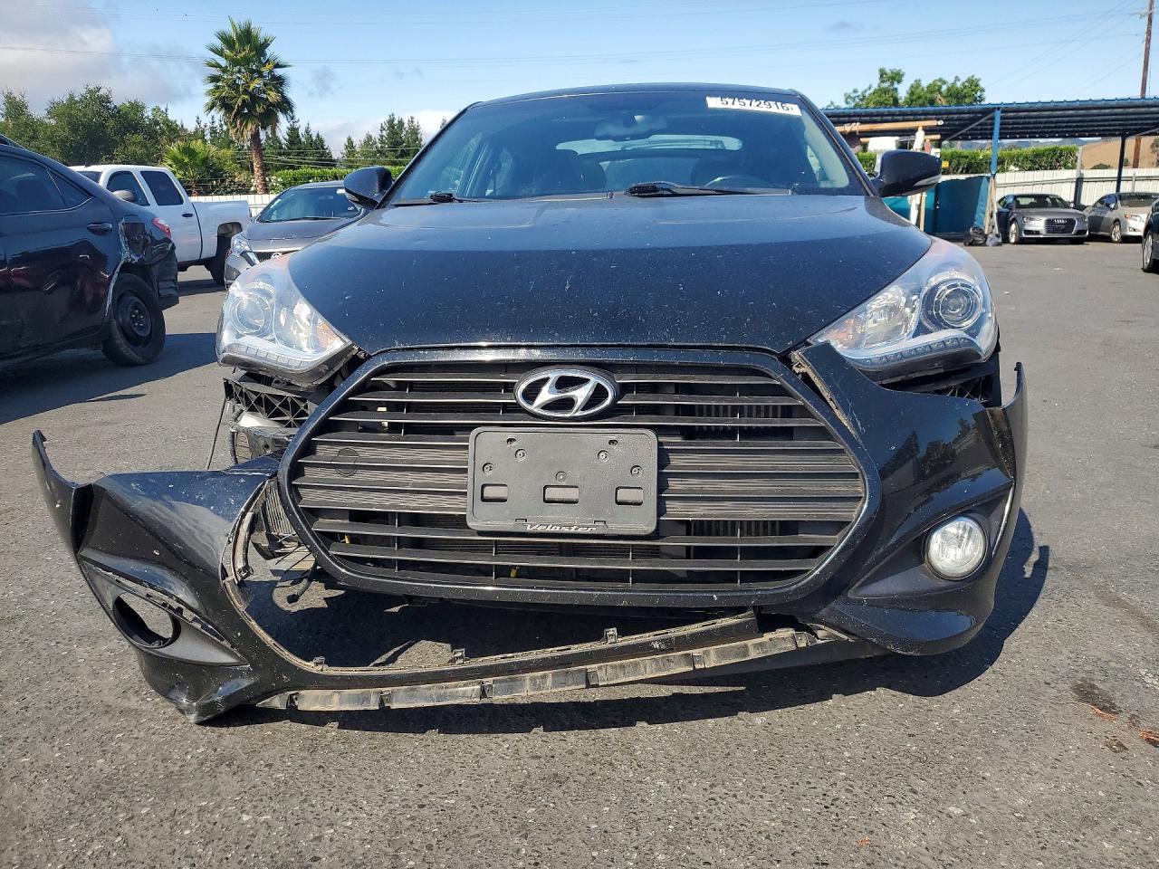 2015 Hyundai Veloster Turbo Black vin: KMHTC6AE4FU222684