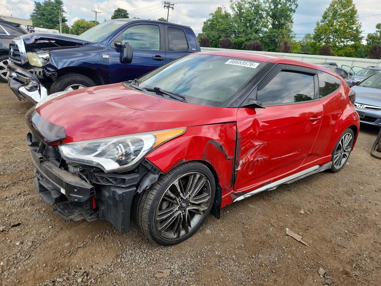 2016 Hyundai Veloster Turbo Красный vin: KMHTC6AE4GU258280
