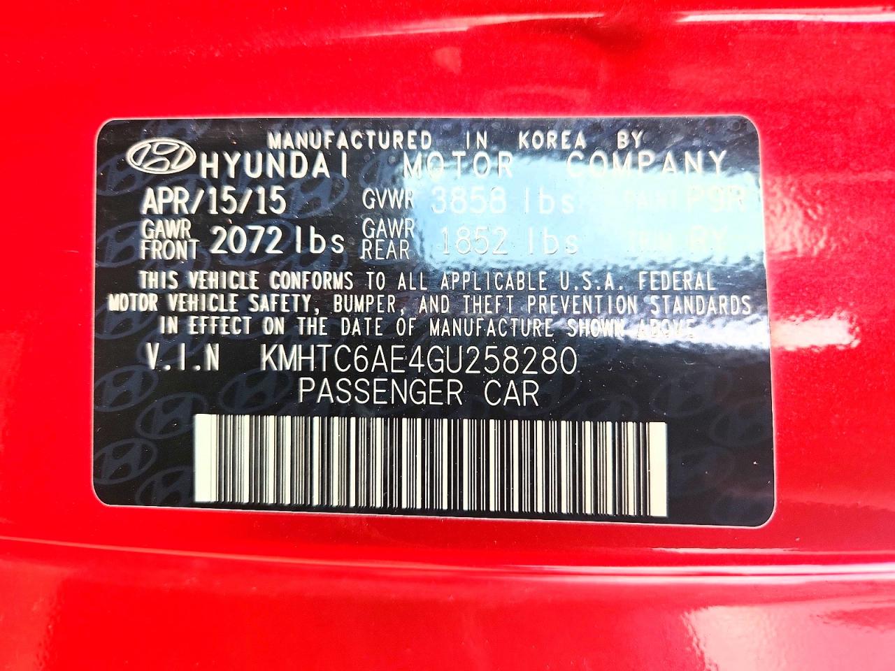2016 Hyundai Veloster Turbo Красный vin: KMHTC6AE4GU258280