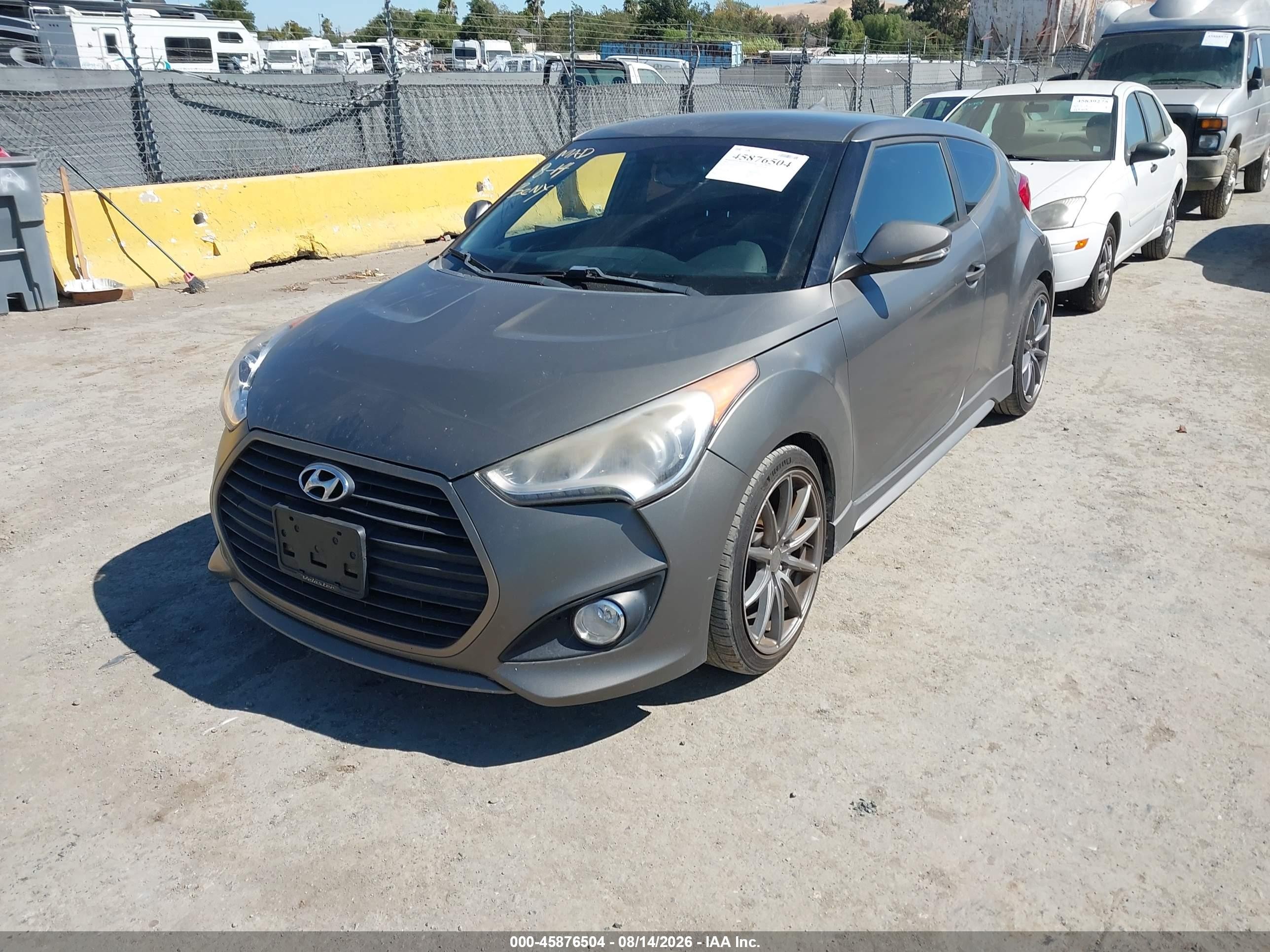 2016 Hyundai Veloster Turbo Gray vin: KMHTC6AE4GU266301
