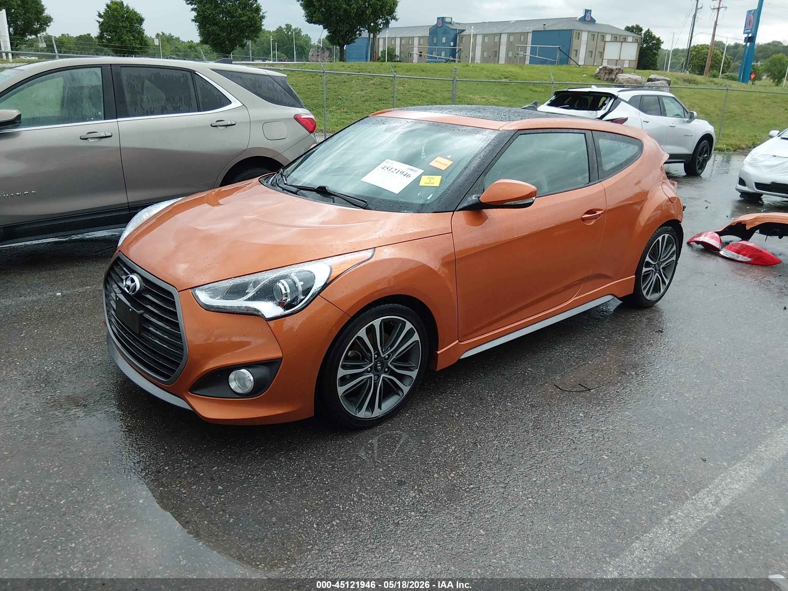 2016 Hyundai Veloster Turbo Orange vin: KMHTC6AE4GU301225