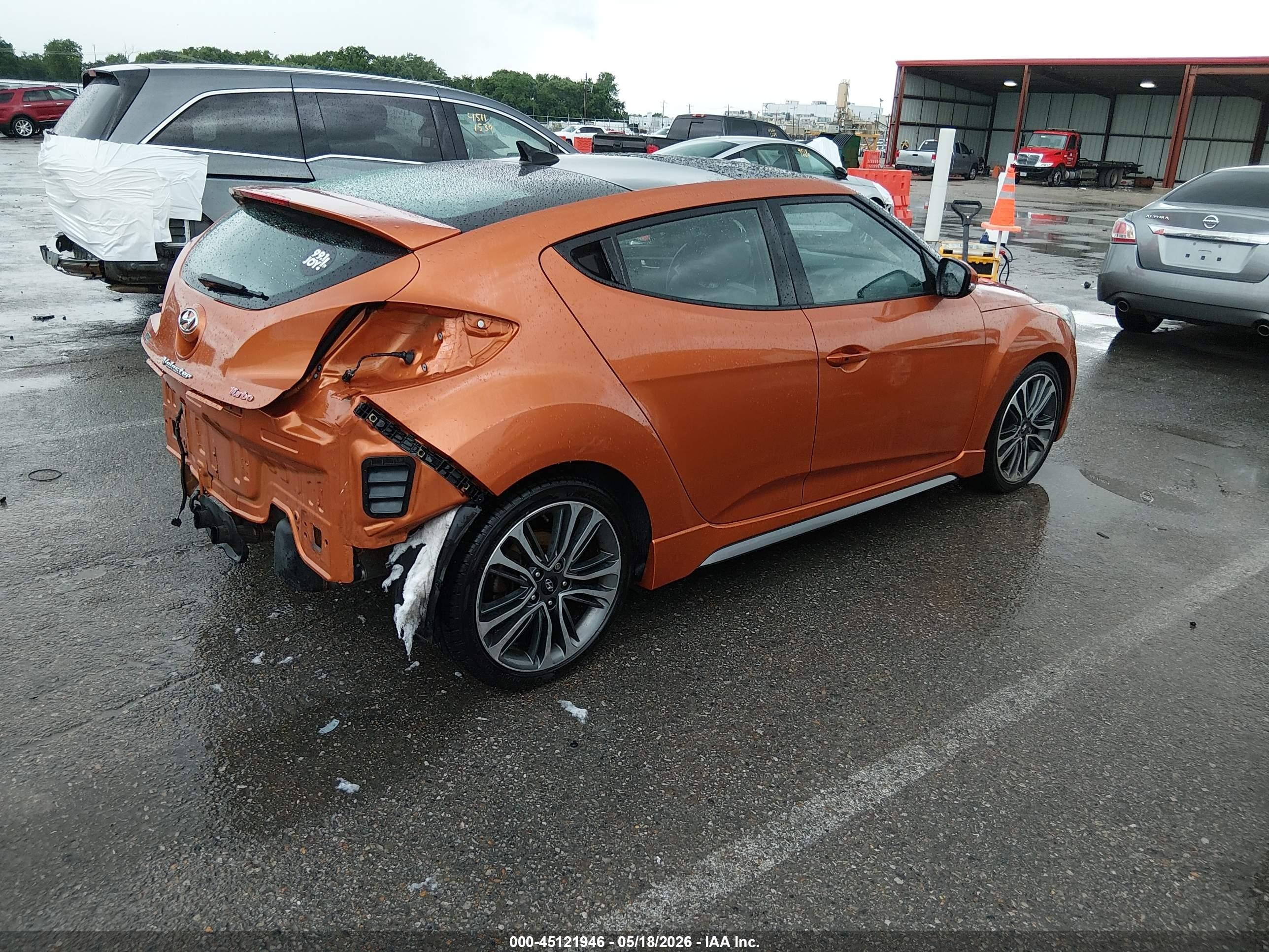 2016 Hyundai Veloster Turbo Orange vin: KMHTC6AE4GU301225