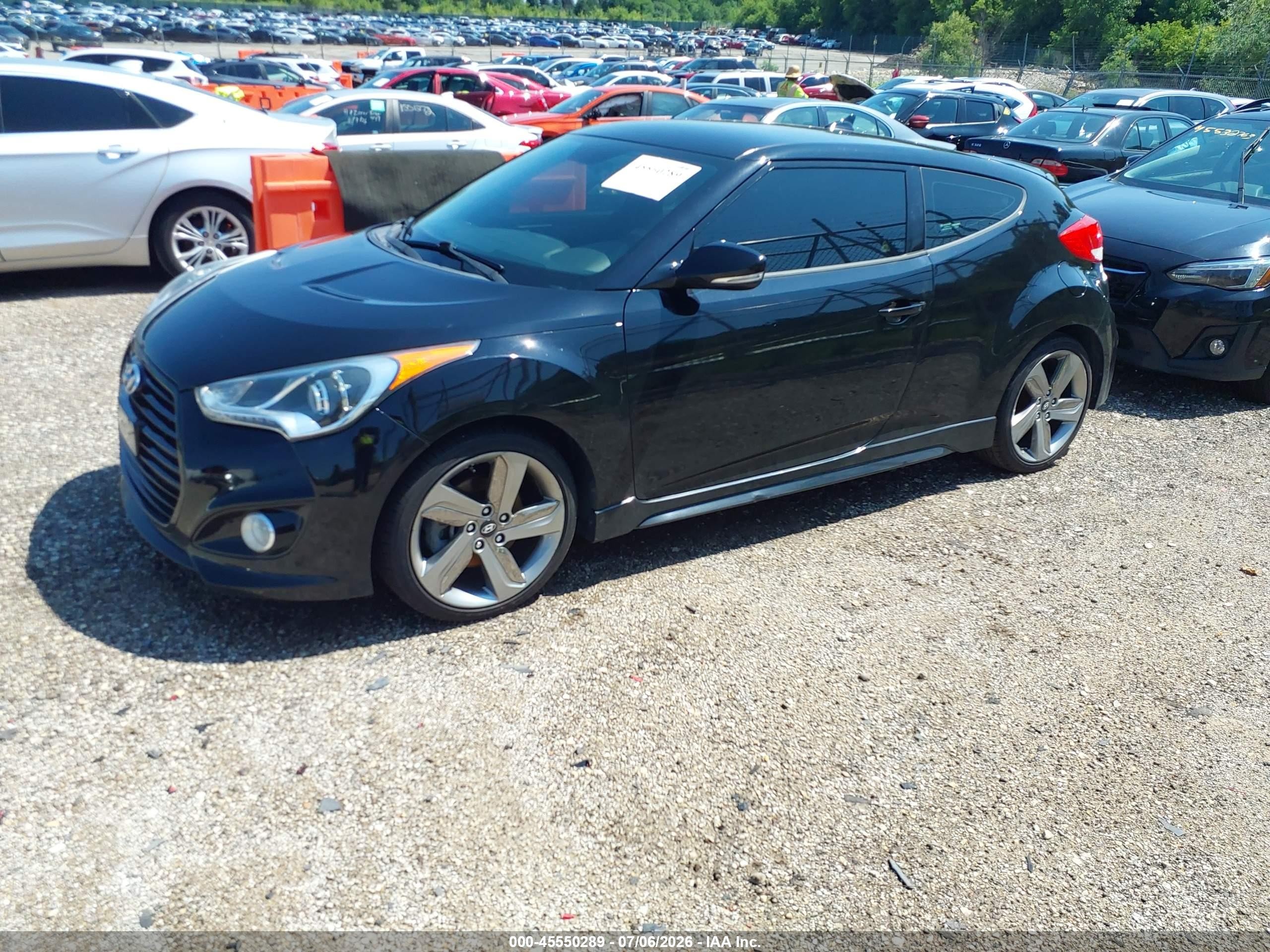 2013 Hyundai Veloster Turbo W/black Black vin: KMHTC6AE5DU147572