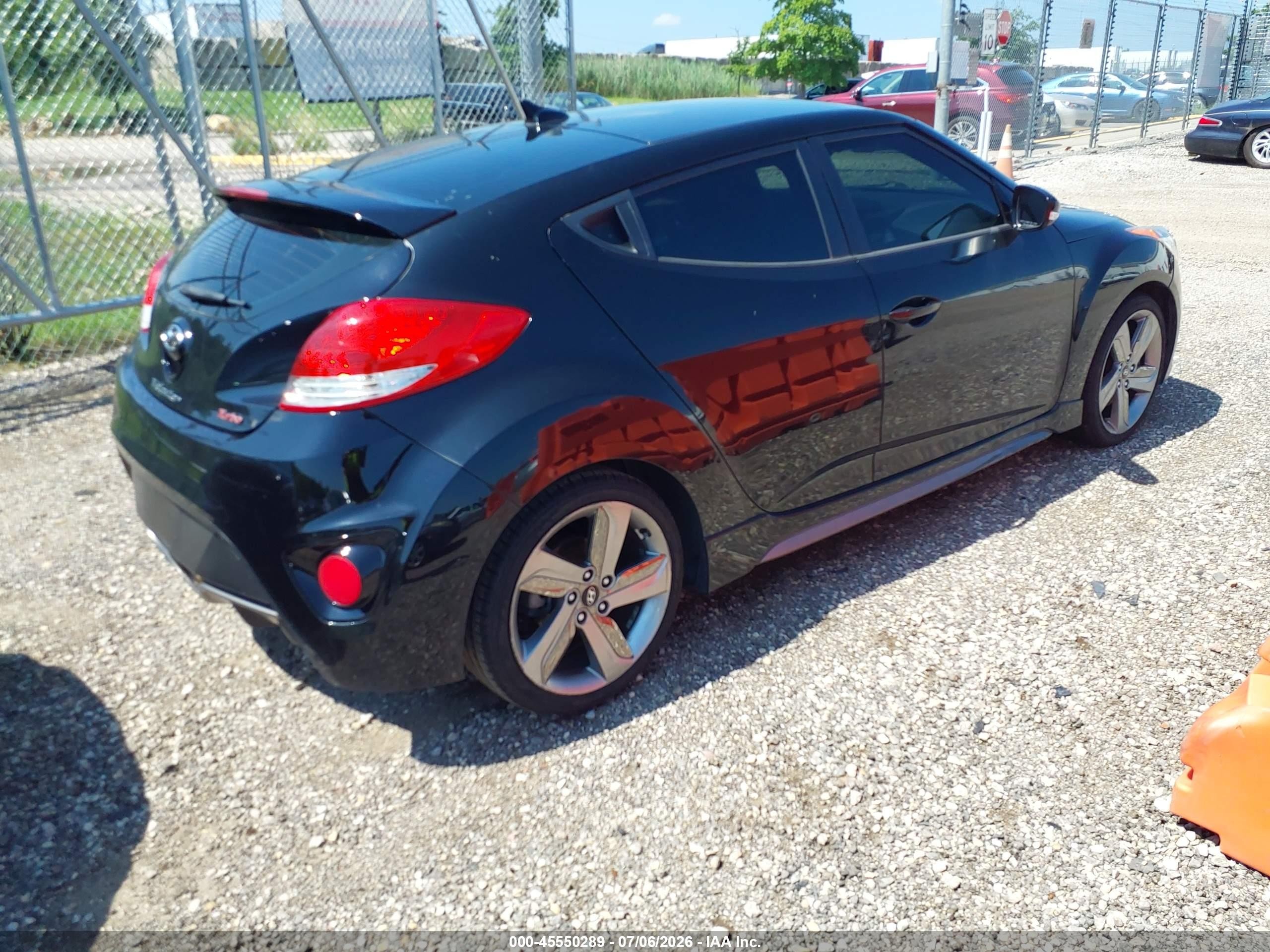 2013 Hyundai Veloster Turbo W/black Black vin: KMHTC6AE5DU147572