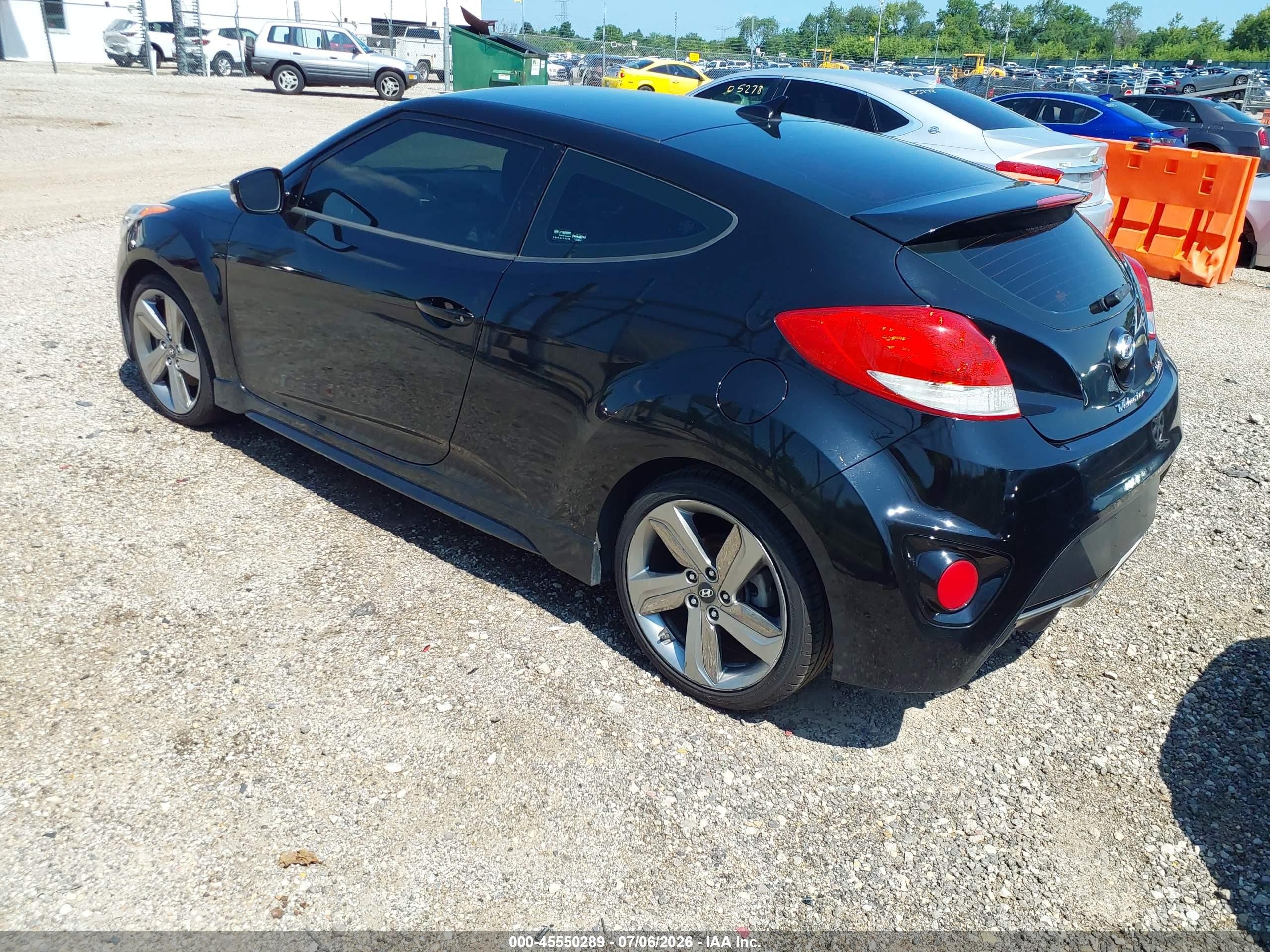 2013 Hyundai Veloster Turbo W/black Black vin: KMHTC6AE5DU147572