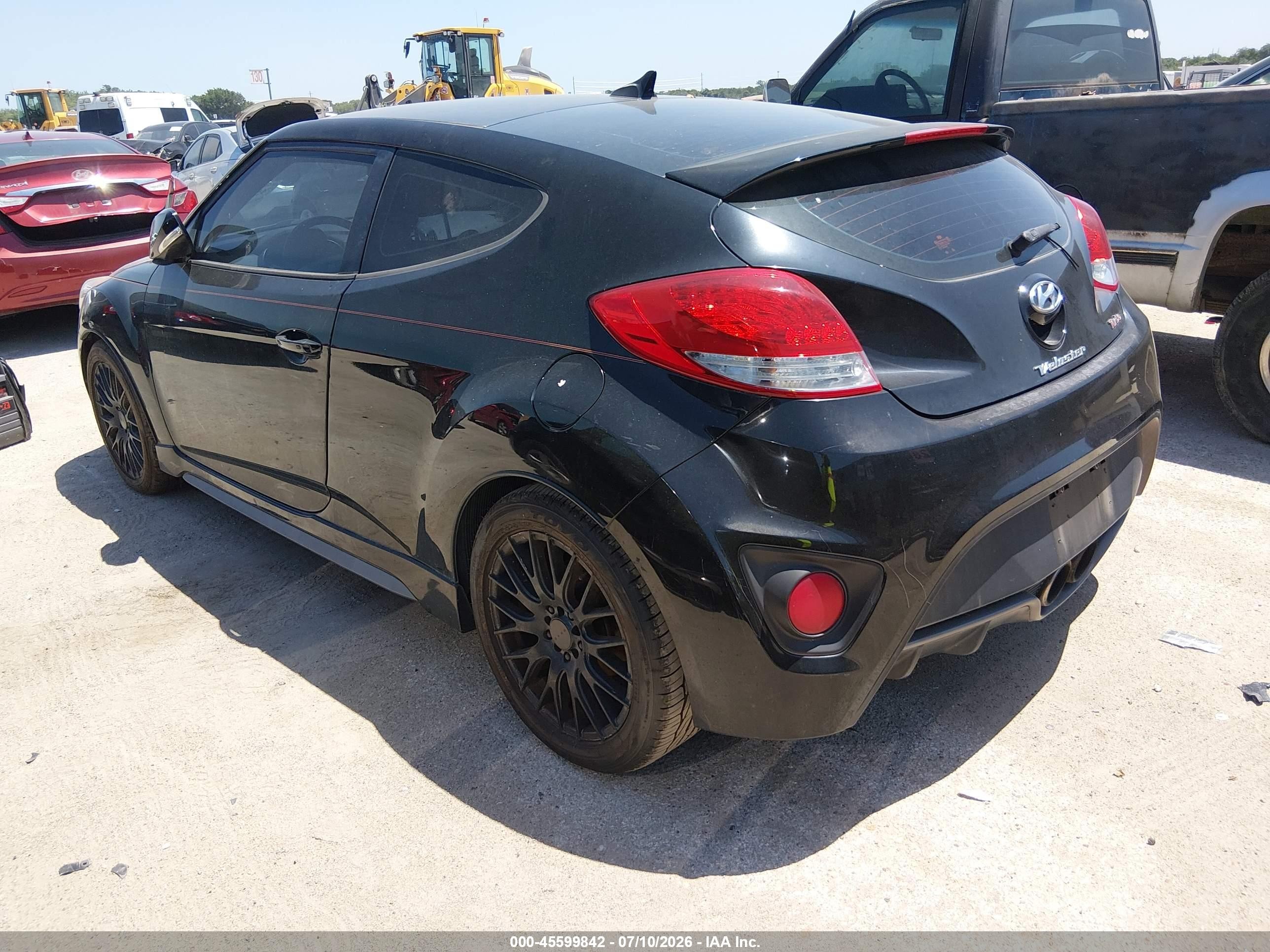 2013 Hyundai Veloster Turbo W/black Black vin: KMHTC6AE5DU168924