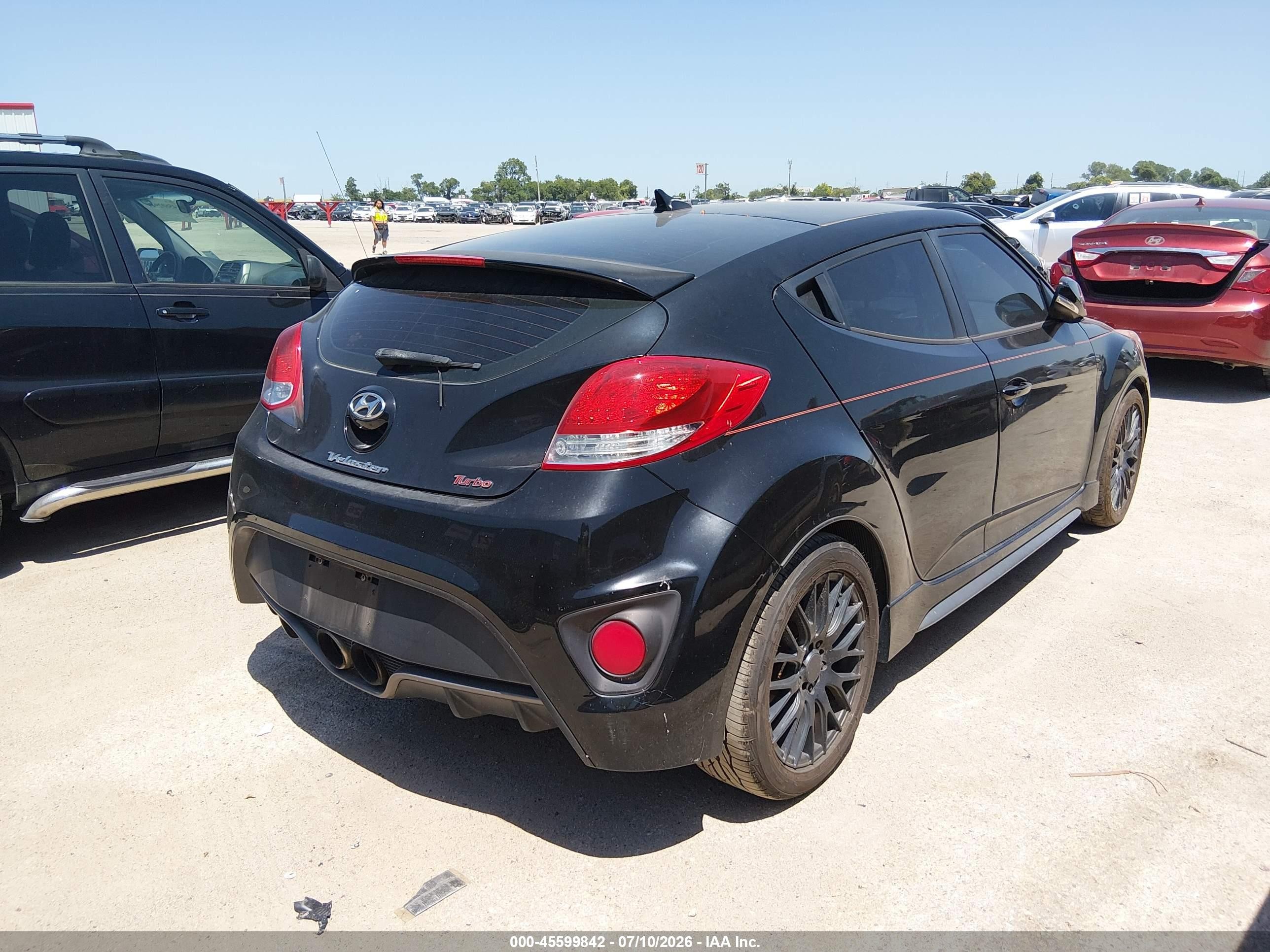 2013 Hyundai Veloster Turbo W/black Black vin: KMHTC6AE5DU168924