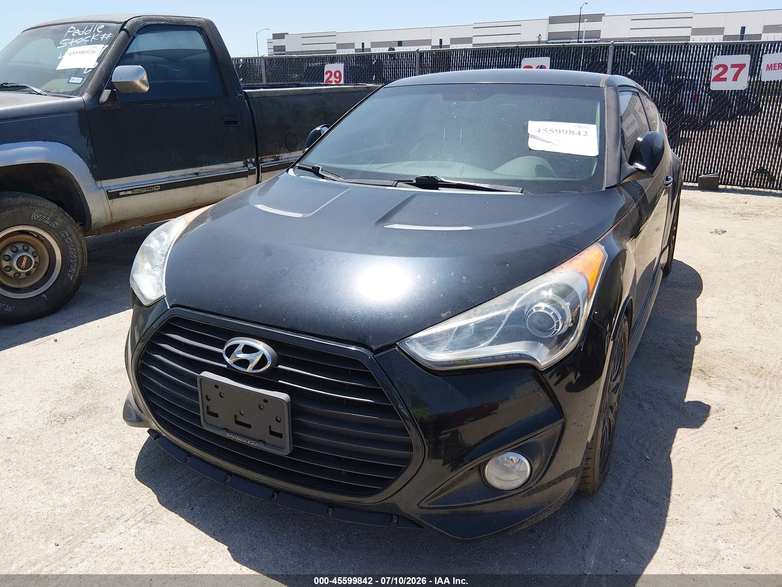2013 Hyundai Veloster Turbo W/black Black vin: KMHTC6AE5DU168924