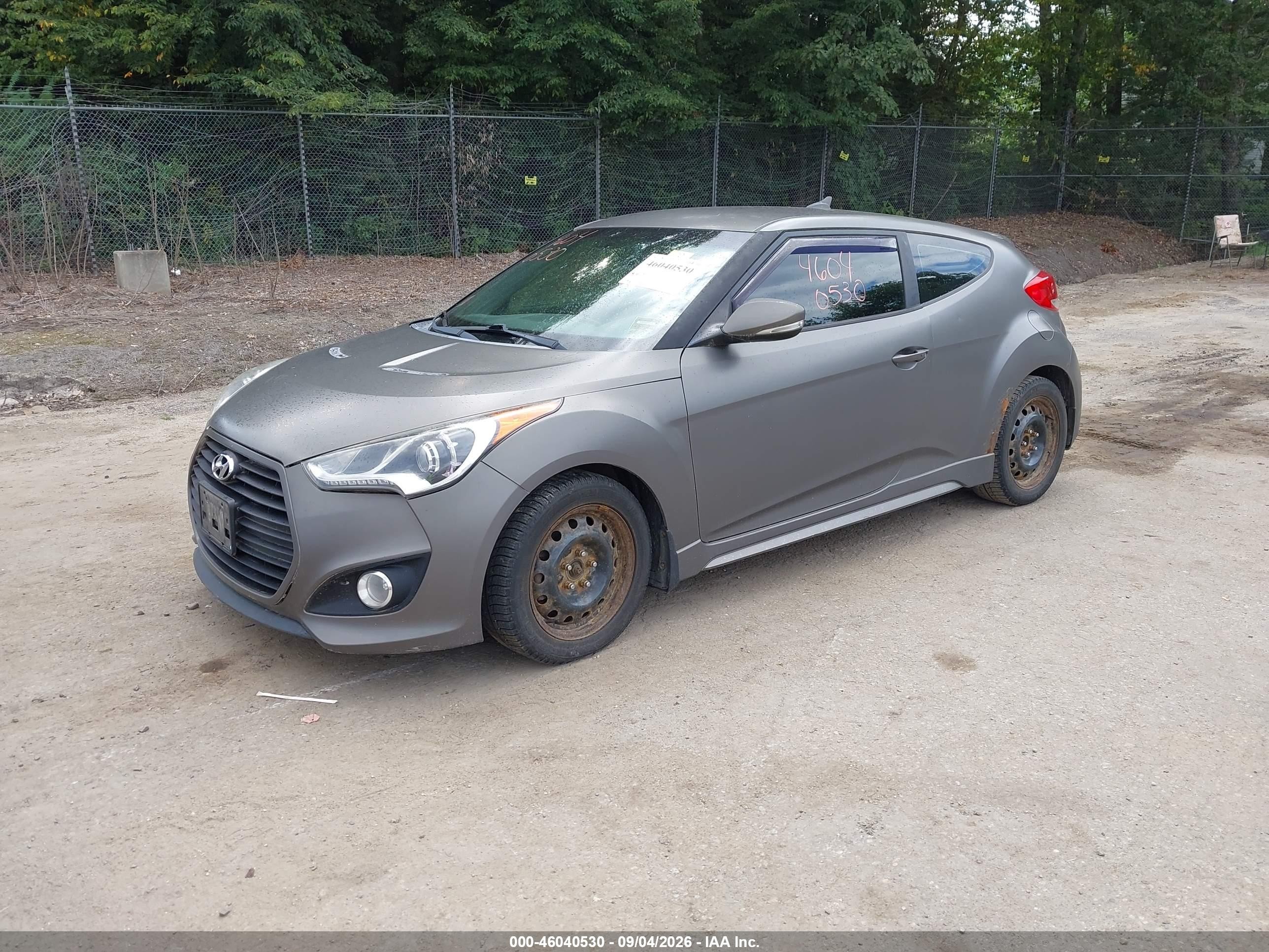 2013 Hyundai Veloster Turbo W/black Gray vin: KMHTC6AE5DU172228