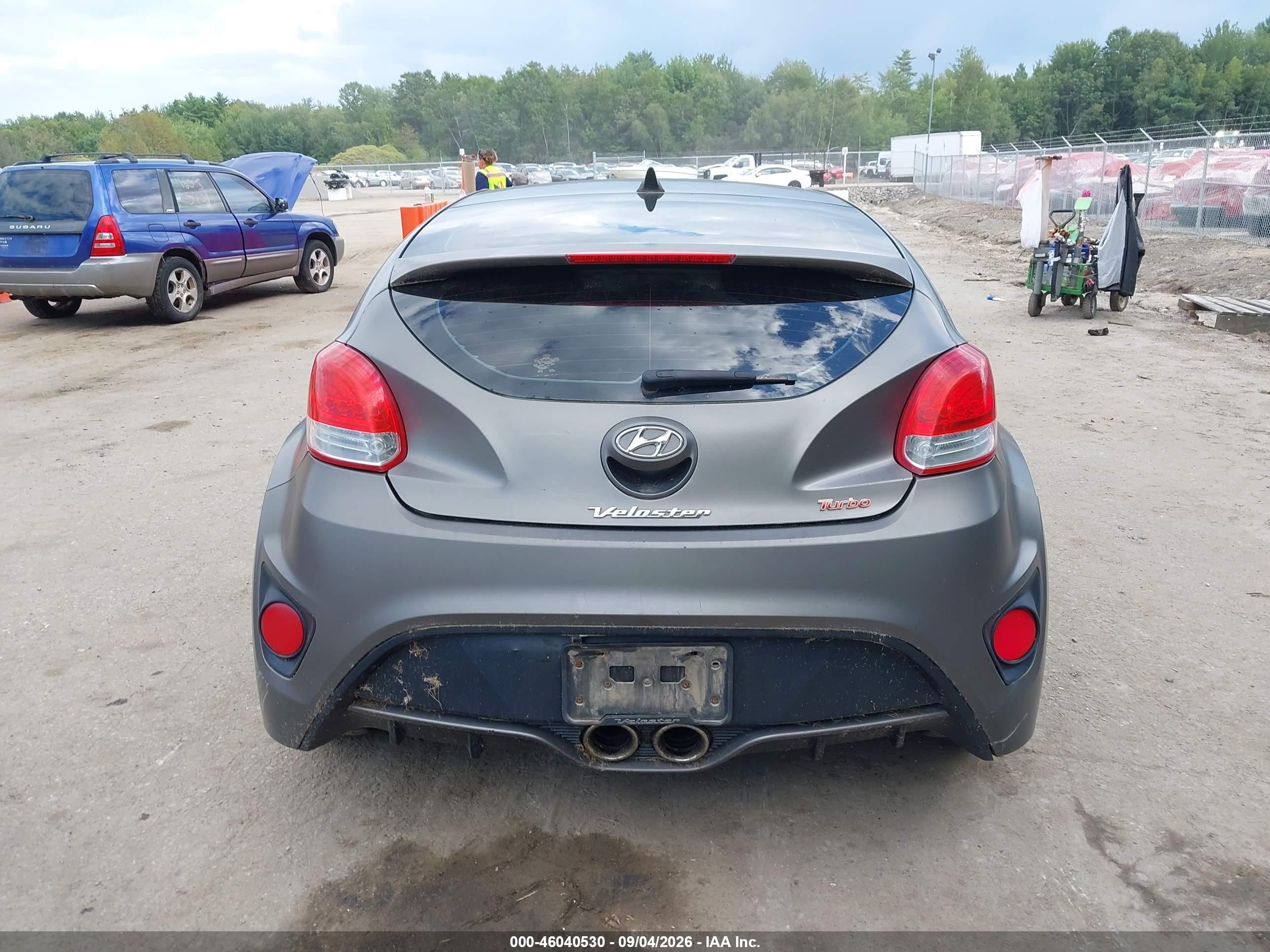2013 Hyundai Veloster Turbo W/black Gray vin: KMHTC6AE5DU172228