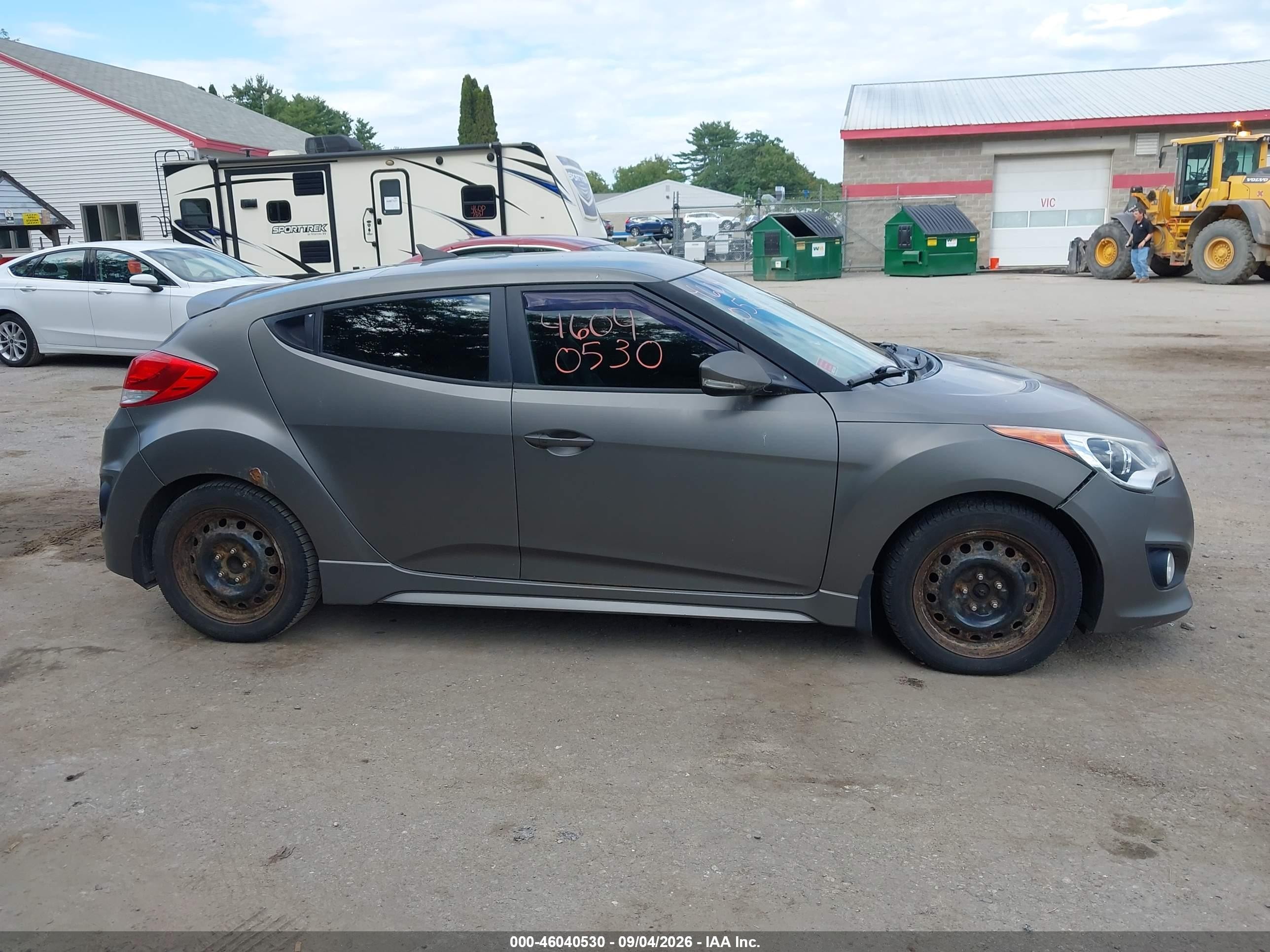 2013 Hyundai Veloster Turbo W/black Gray vin: KMHTC6AE5DU172228