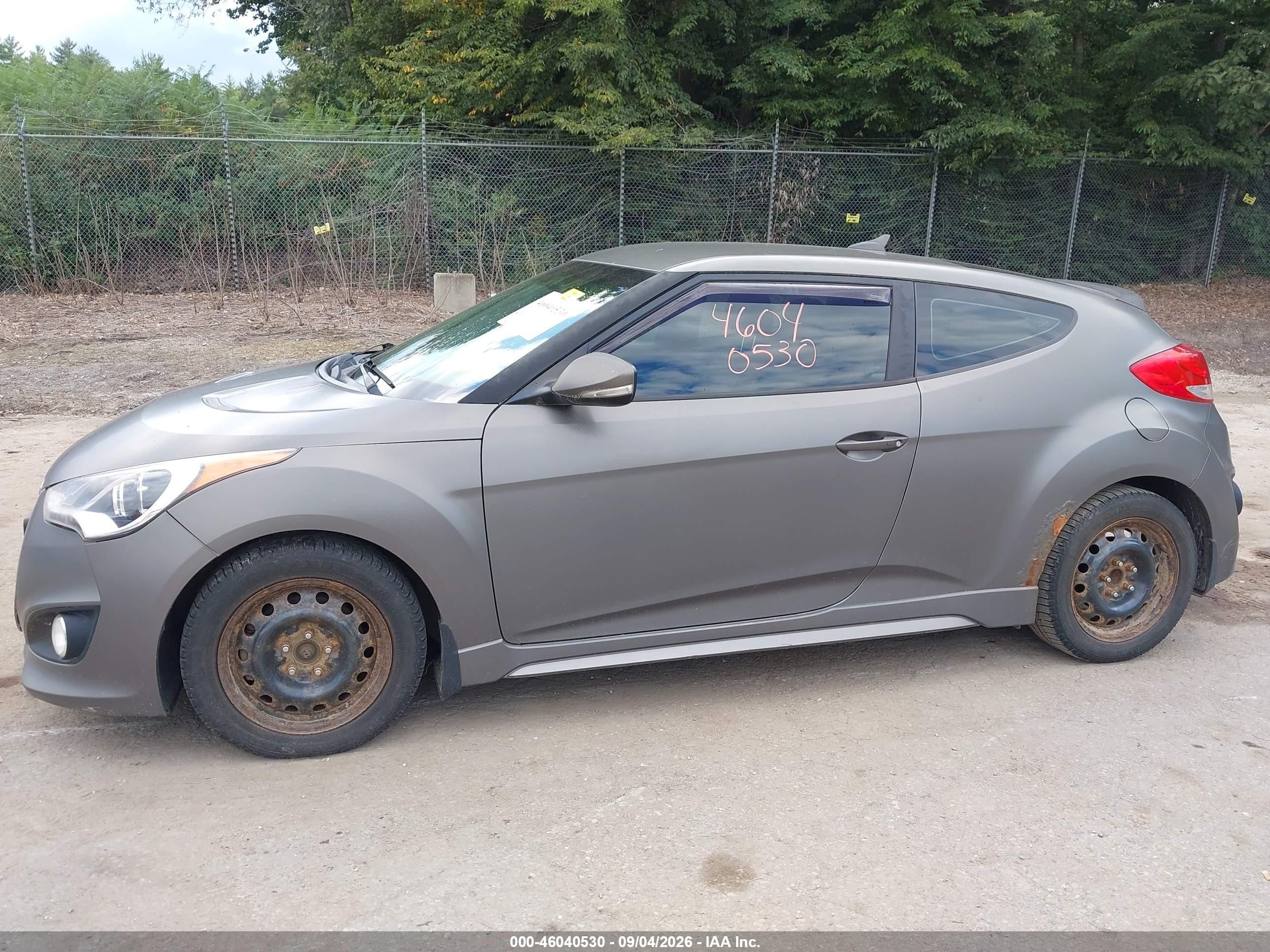 2013 Hyundai Veloster Turbo W/black Gray vin: KMHTC6AE5DU172228