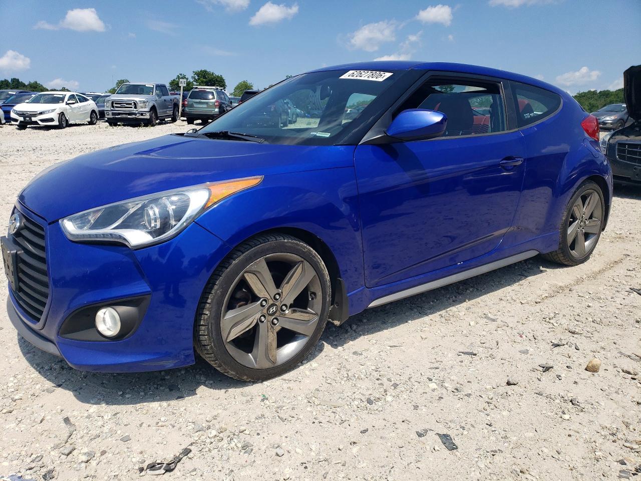 2014 Hyundai Veloster Turbo R-spec Blue vin: KMHTC6AE5EU201048